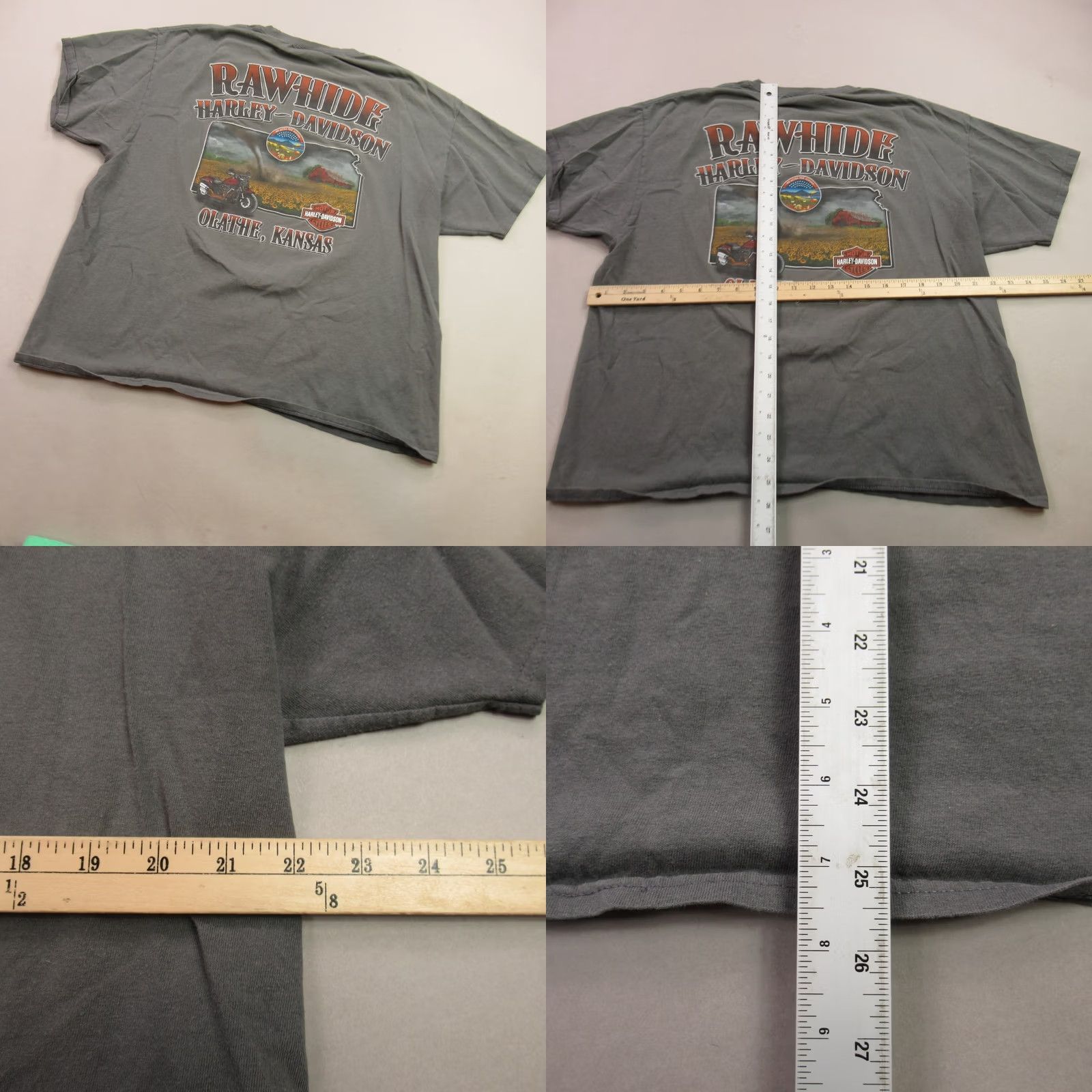Harley Davidson Harley-Davidson Shirt XL Mens Short Sleeve Crew Neck Gray N/A Kansas Size US XL / EU 56 / 4 - 8 Thumbnail