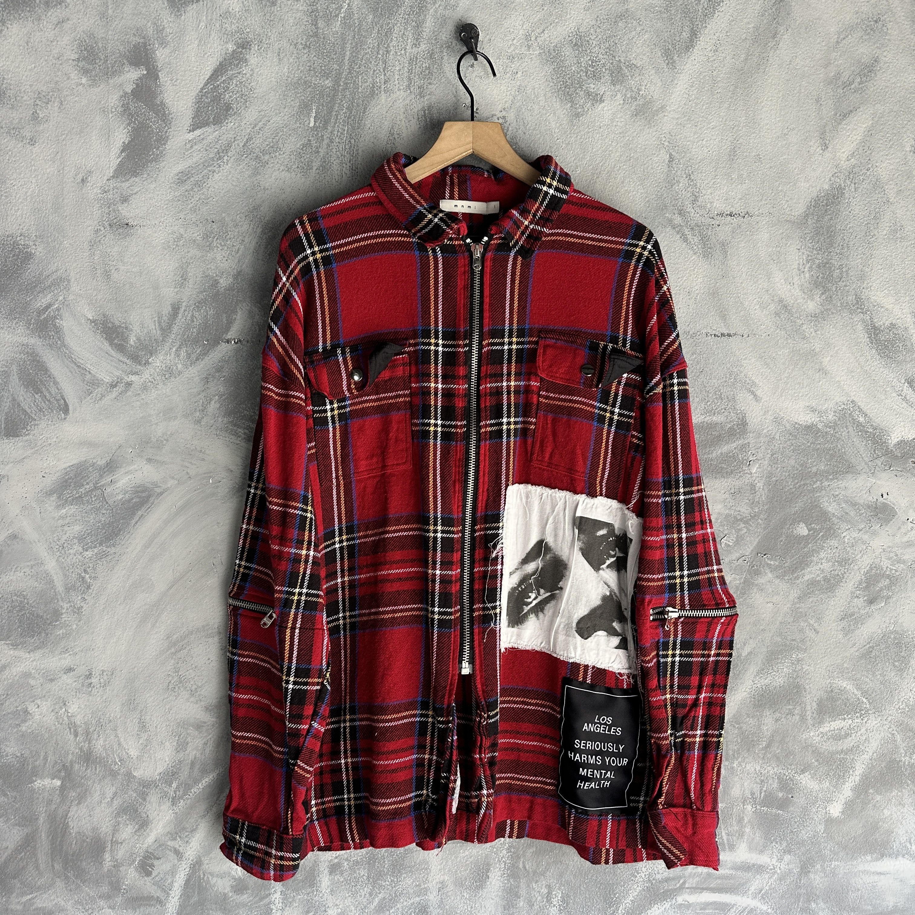 MNML MNML Jacket Men’s Plaid Streetwear Distressed Patchwork Size US L / EU 52-54 / 3 - 1 Thumbnail