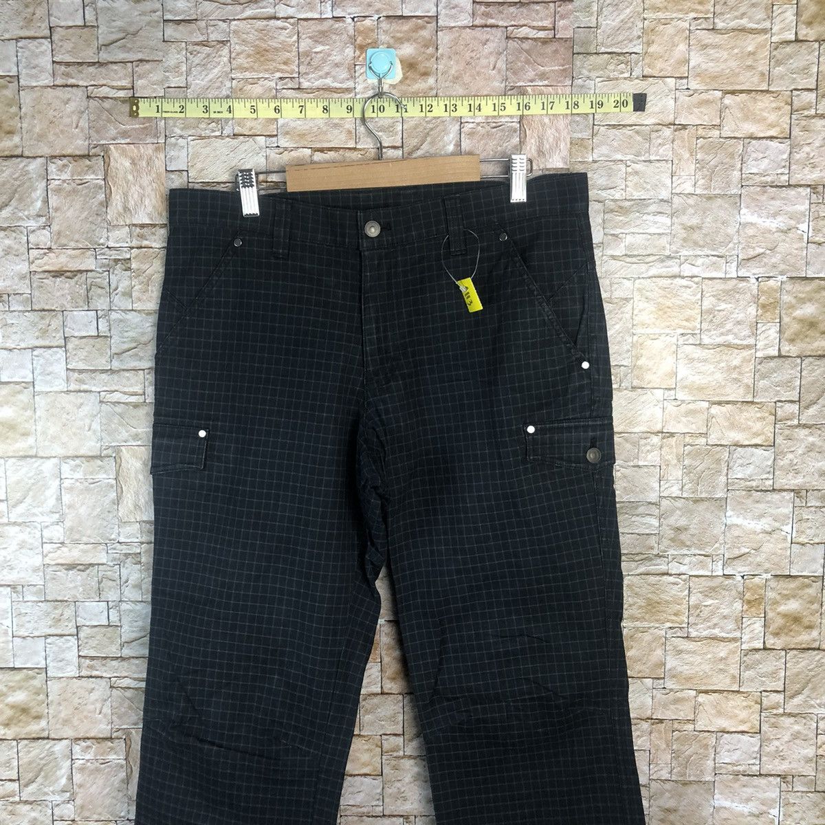 Japanese Brand Ignio Black Checkred Cargo Multipocket Pants #A113 Size US 34 / EU 50 - 2 Thumbnail