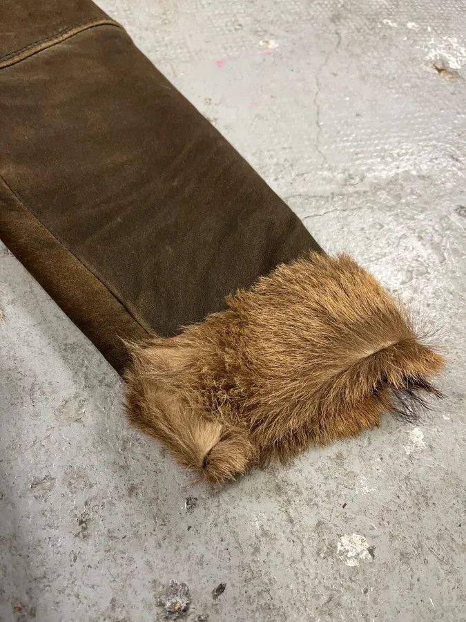 Designer × Marithe + Francois Girbaud × Vintage 2000s Marithé + François Girbaud Fur Brown Leather Jacket Size S / US 4 / IT 40 - 10 Thumbnail