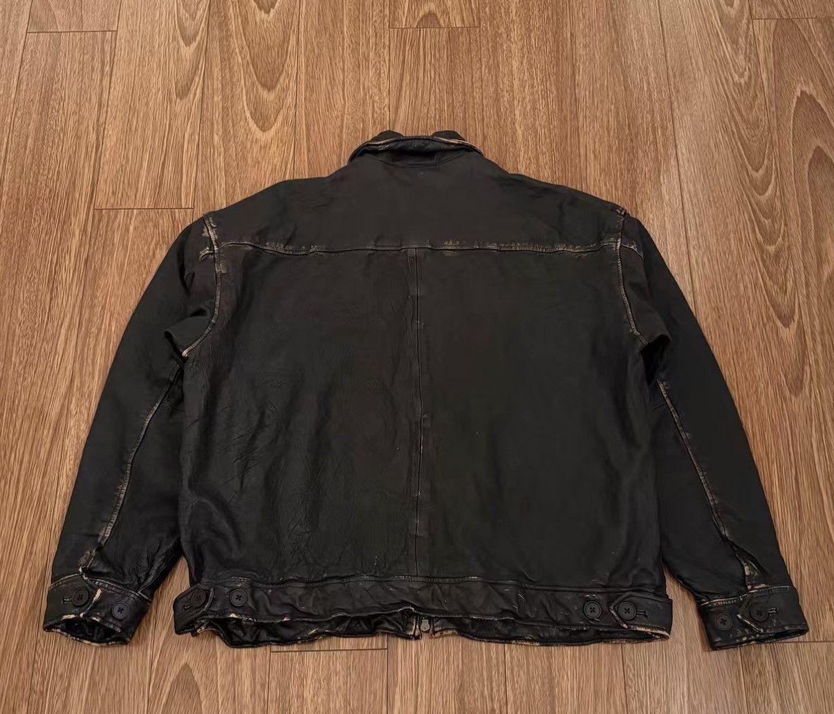 Beams Japan BEAMS USED LEATHER ZIP Vintage washed sheepskin jacket Size US M / EU 48-50 / 2 - 2 Thumbnail