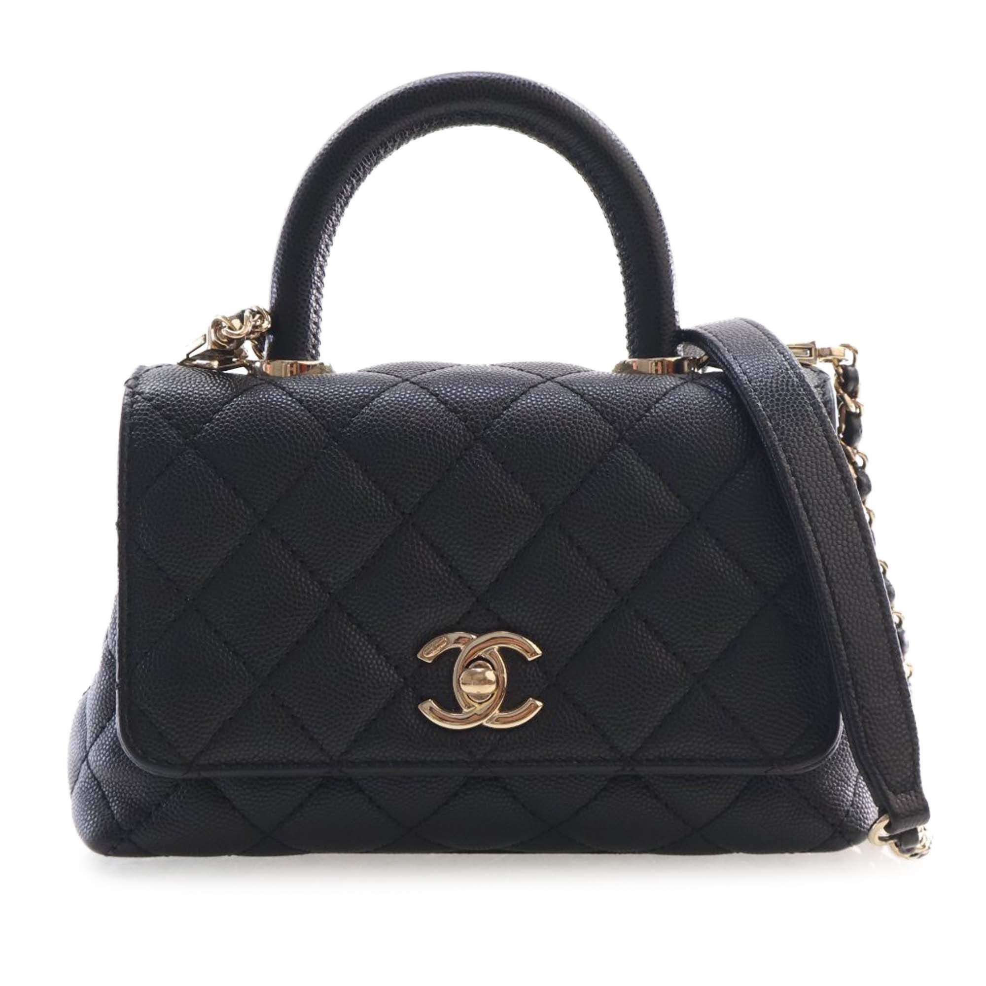 Chanel Extra Mini Quilted Caviar Coco Top Handle Bag Size ONE SIZE - 1 Thumbnail