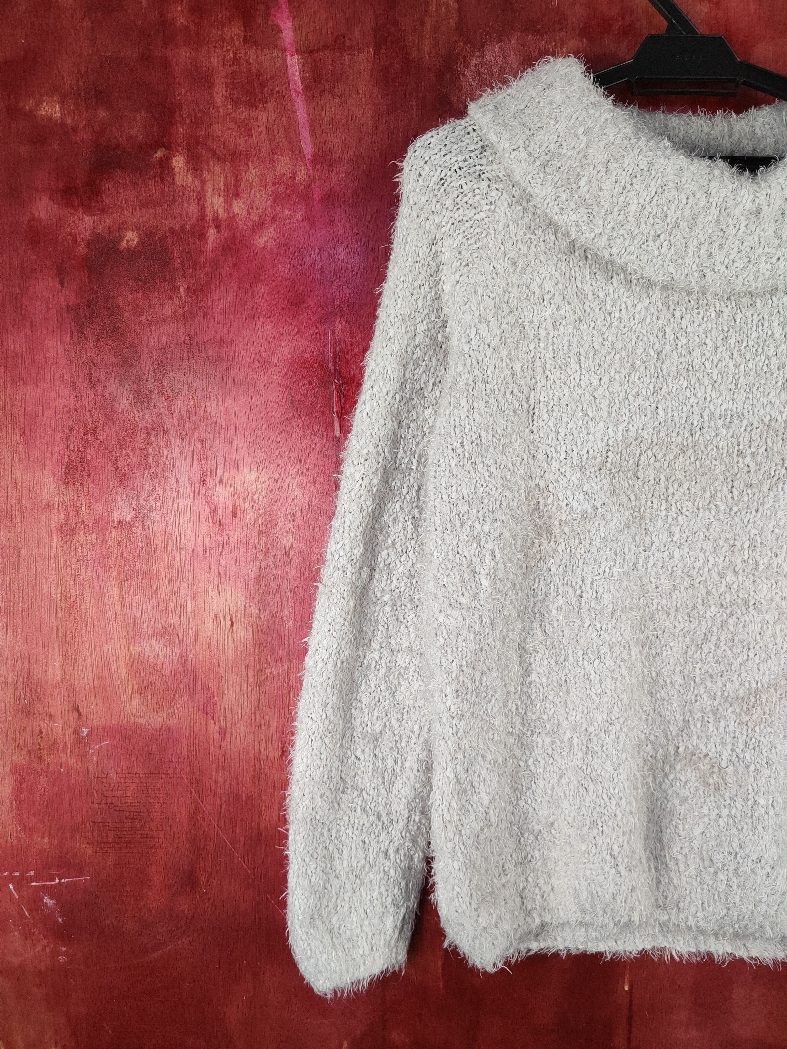Homespun Knitwear Dreskip Light Gray Shag Shaggy Fur Mohair Knitwear #S2099 Size L / US 10 / IT 46 - 3 Thumbnail