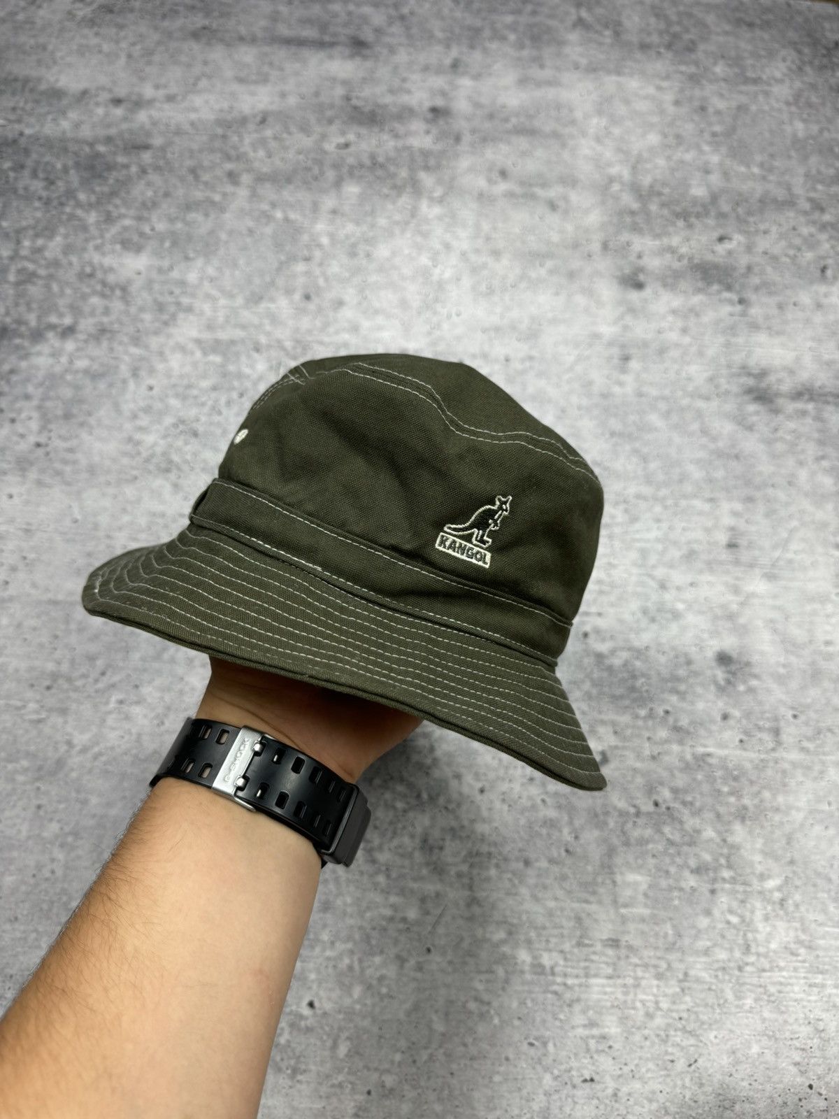 Kangol × Vintage Vintage 90’s Y2K Style Olive Logo Drill Warm Panama Hat S-M Size ONE SIZE - 10 Thumbnail