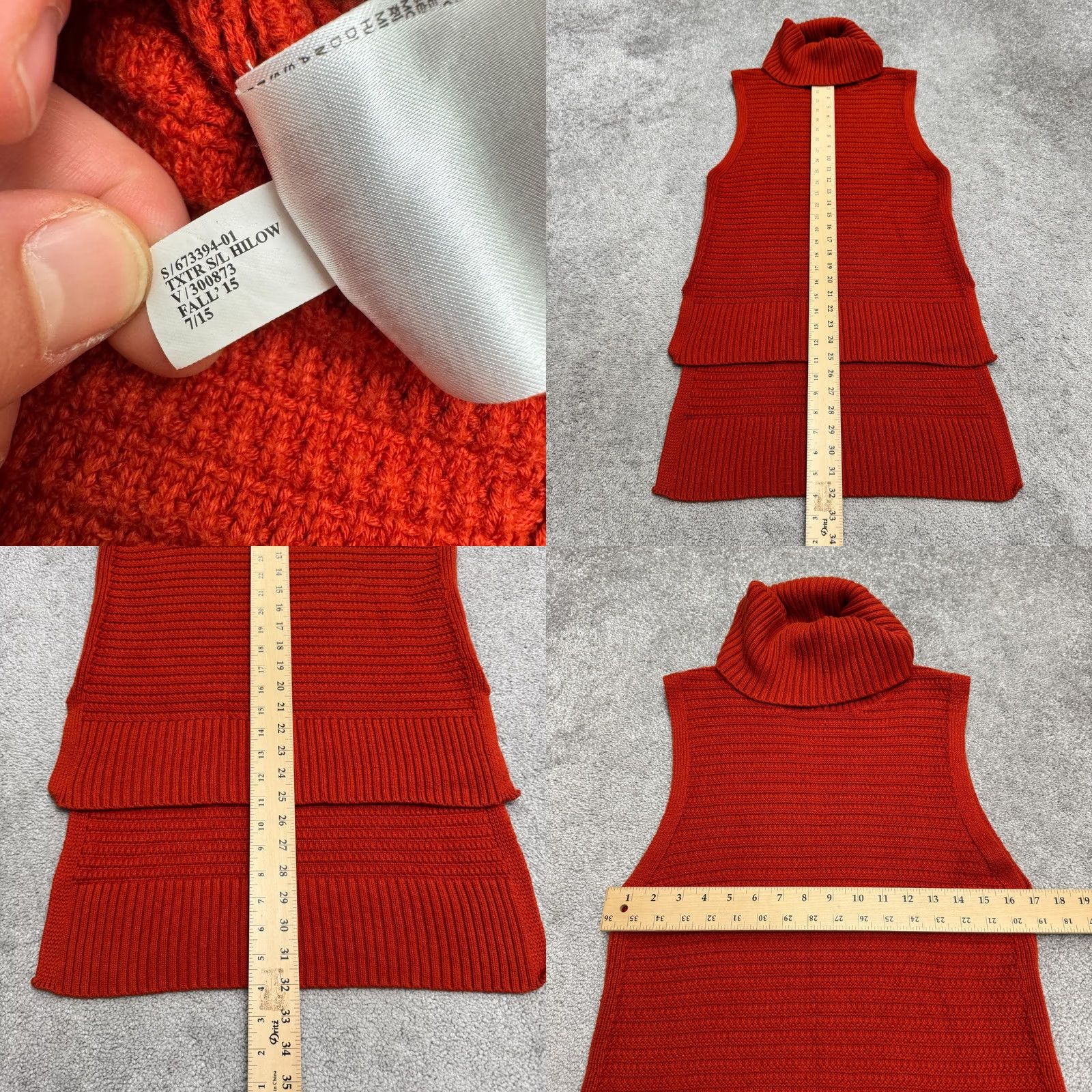 Banana Republic Banana Republic Turtleneck Vest Sweater Top Womens M Red Textured Knit Sleeveless Casual Size M / US 6-8 / IT 42-44 - 8 Thumbnail