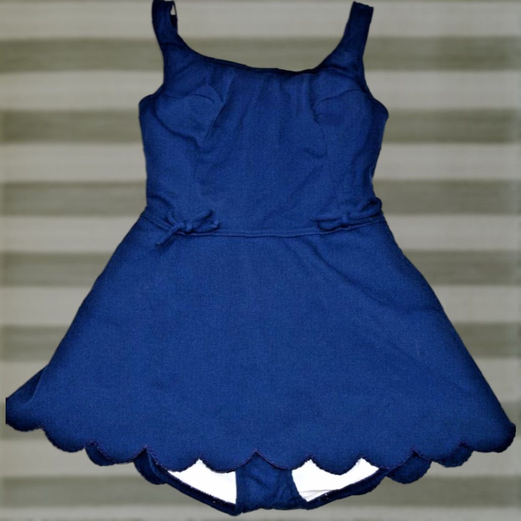 VINTAGE Sea Lure for Penneys Swimsuit Blue XS/S 1940s 1950s Butterfly Trim 8