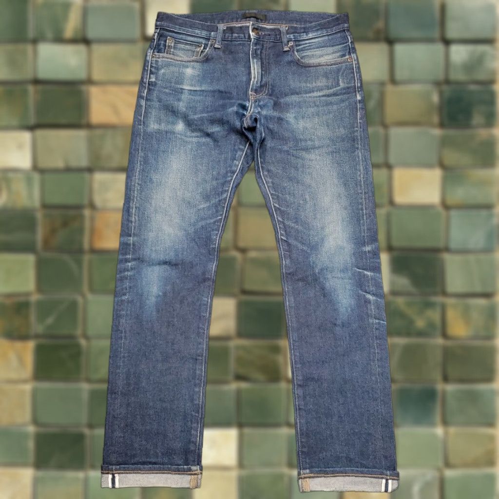 Uniqlo J Crew Selvedge Jeans Mens 30x32 770 Japanese Kaihara Denim Button Fly Slim Fit Jeans Size US 31 - 1 Thumbnail