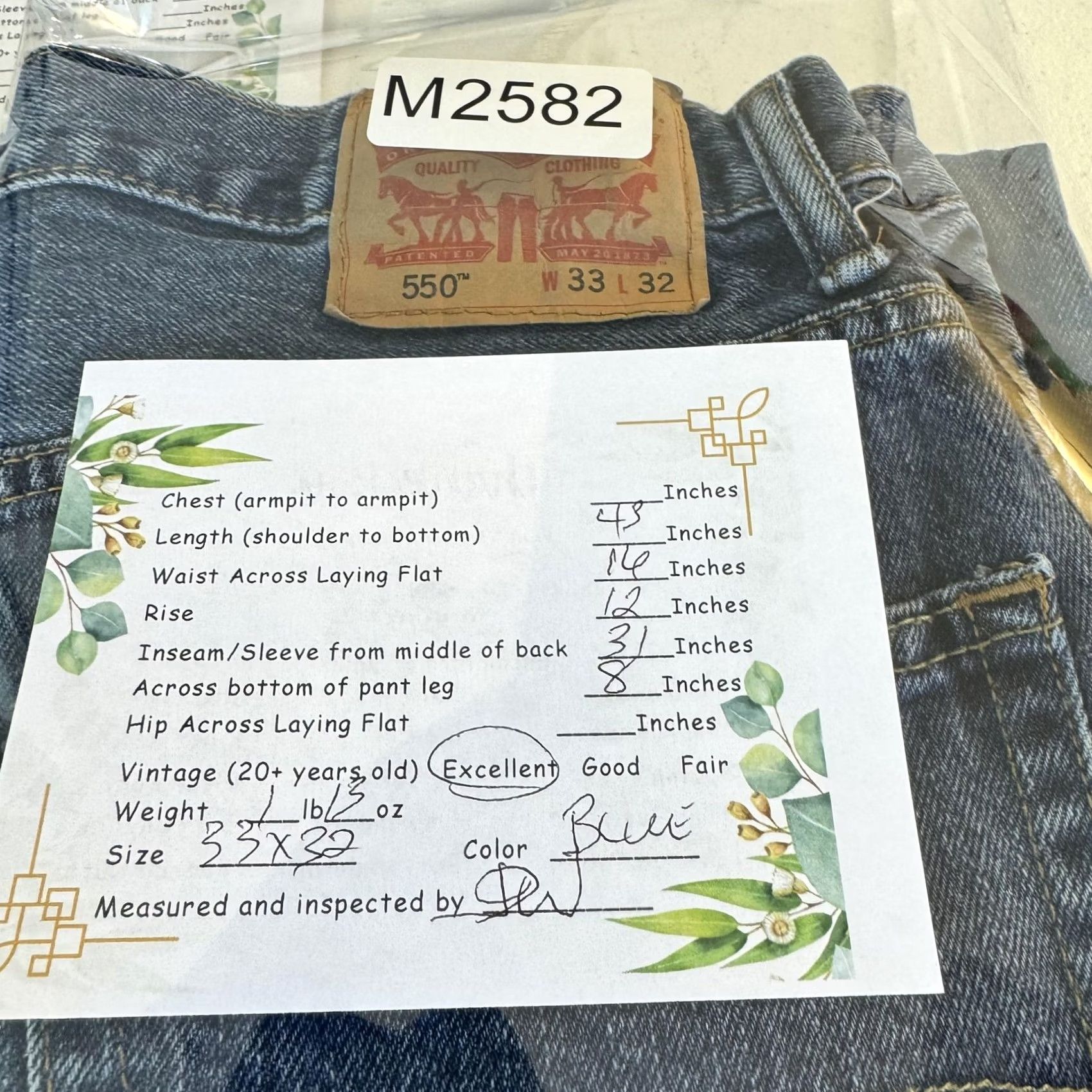 Levi's Levis 550 Jeans Mens 33x32 Relaxed Fit Tapered Leg Denim Classic Size US 33 - 6 Thumbnail