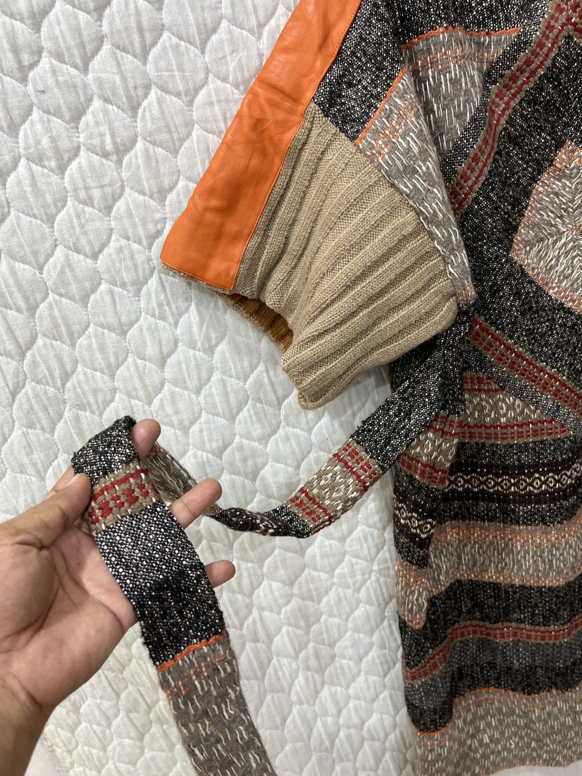Issey Miyake 🔥🔥RARE DESIGN ISSEY MIYAKE TSUMORI CHISATO WOOL KNIT LEATHER Size M / US 6-8 / IT 42-44 - 7 Thumbnail