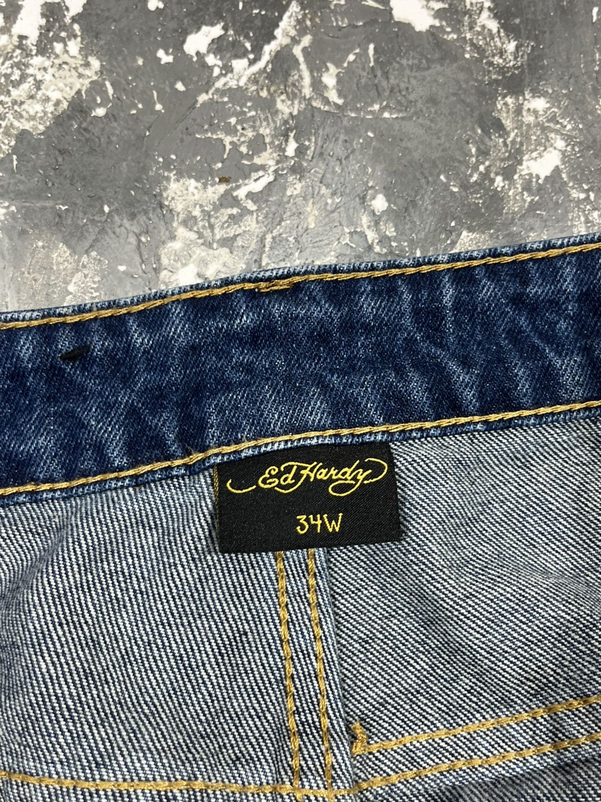 Ed Hardy Vintage Ed Hardy jeans pants denim baggy big logo swag Size US 34 / EU 50 - 5 Thumbnail