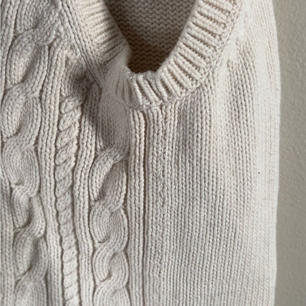 Talbots Talbots Cream Cable Knit Sweater Vest Large Size L / US 10 / IT 46 - 5 Thumbnail