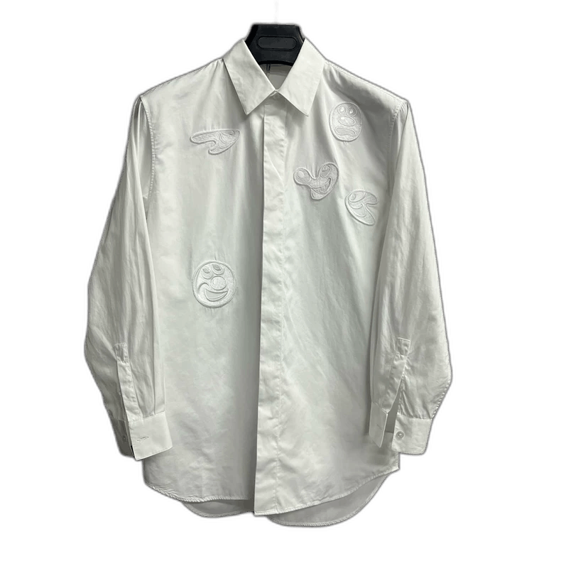 Dior Dior White Long Sleeve Embroidered Shirt Size US M / EU 48-50 / 2 - 1 Thumbnail