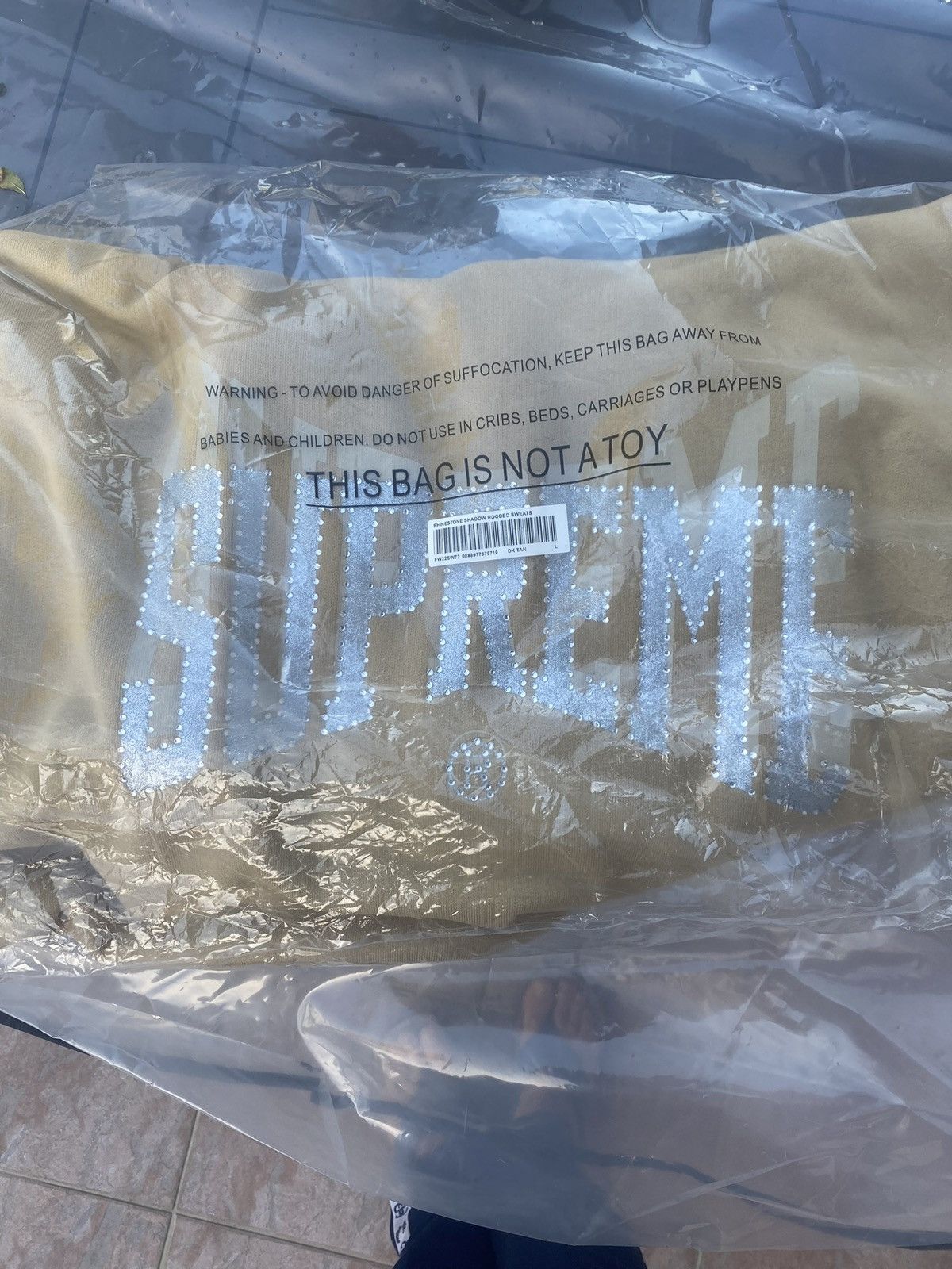 Supreme supreme sweater rhinestone shadow maron cream Size US L / EU 52-54 / 3 - 8 Thumbnail