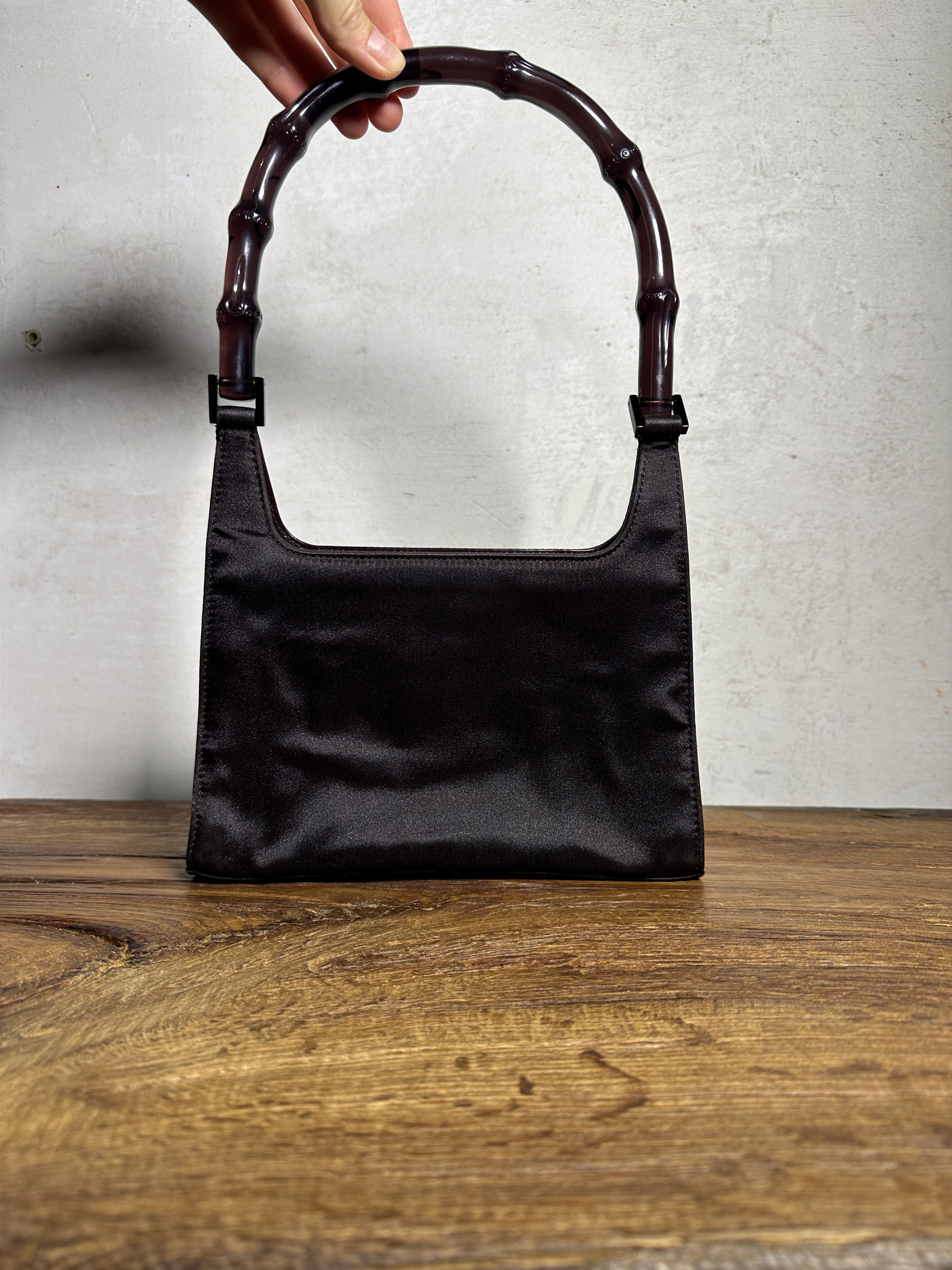 Gucci Gucci Tom Ford Silk Bamboo Hand Bag in Dark Brown Size ONE SIZE - 2 Thumbnail