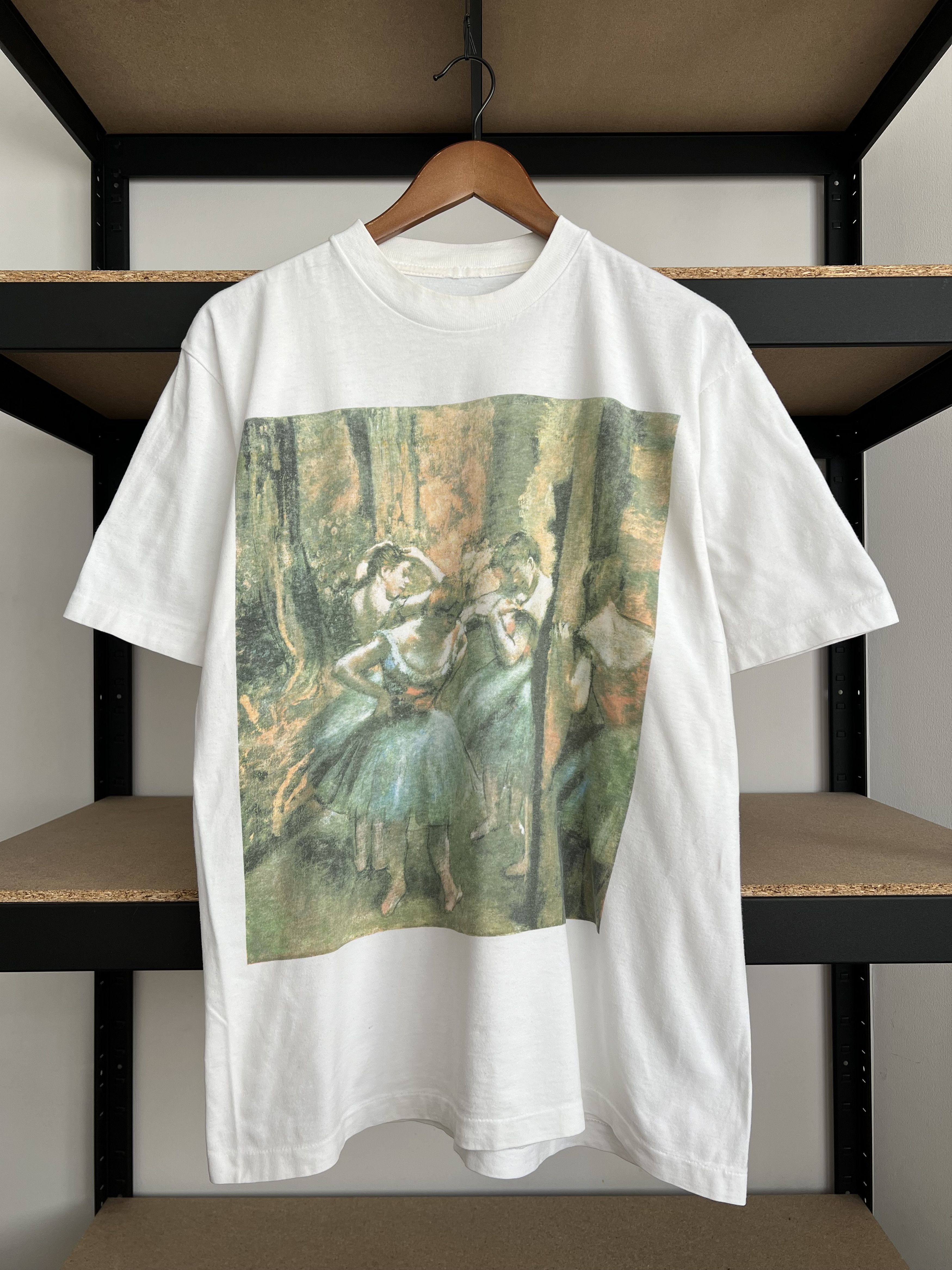 Arts & Science Vintage 90s Edgar Degas Dancers, Pink and Green 1890 T-shirt Size US L / EU 52-54 / 3 - 1 Thumbnail