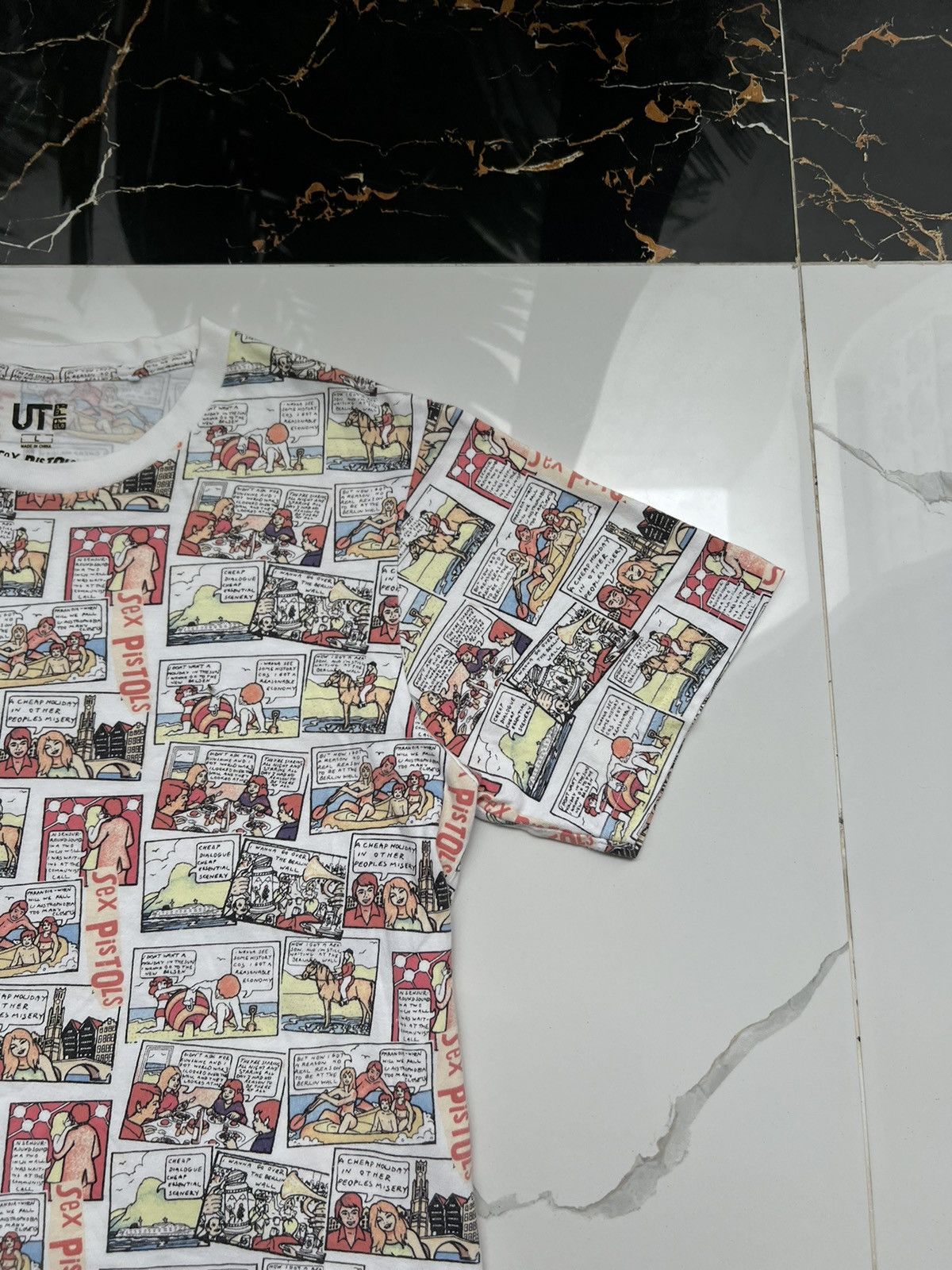 Band Tees × Uniqlo × Vintage 90’s UNIQLO SEX PISTOLS RARE COMICS LOGO TEE Y2K RETRO ROCK Size US L / EU 52-54 / 3 - 2 Thumbnail