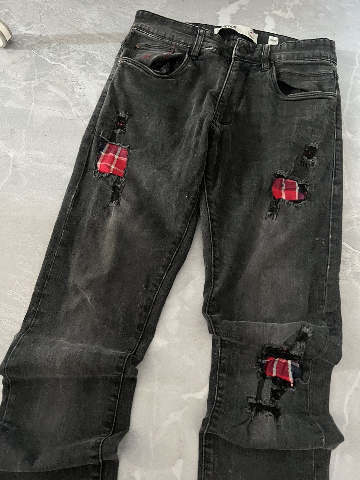 Japanese Brand Destroyed Washed Slim Heavy / Vintage Underground Swag 90s Size US 30 / EU 46 - 3 Thumbnail