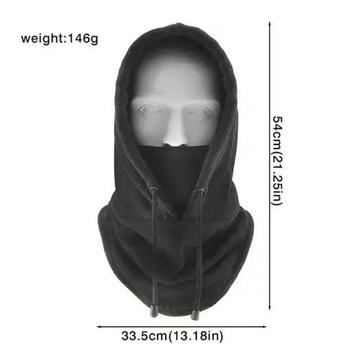 Other Black Balaclava Ski Mask winter plush Fleece warm Size ONE SIZE - 2 Thumbnail