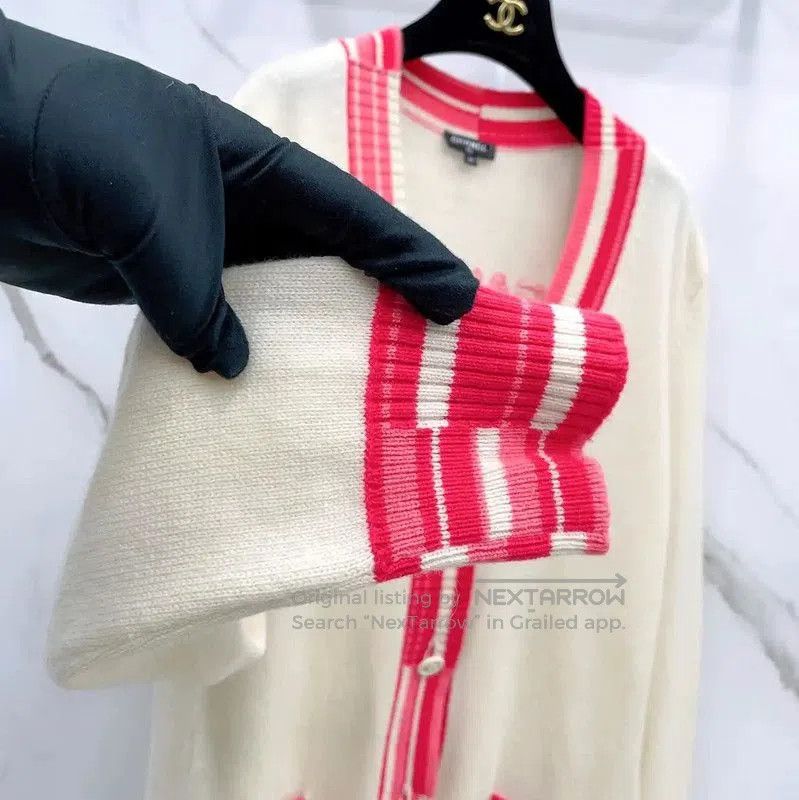 Chanel Chanel White Cashmere Long Sleeve Cardigan . Size M / US 6-8 / IT 42-44 - 4 Thumbnail