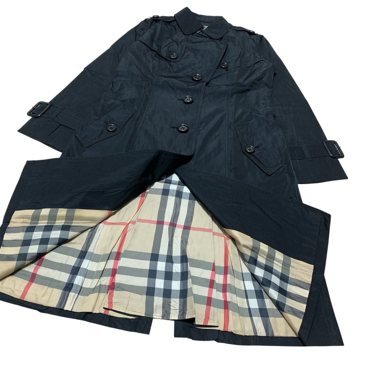 Burberry Vintage 90s Burberry Long Coat Nova Check Size XS / US 0-2 / IT 36-38 - 9 Thumbnail