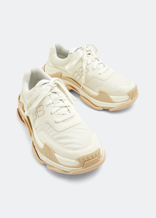 Balenciaga o1bcso1str1224 Triple S 'Eggshell Sneakers in Sand Beige Size US 10 / EU 43 - 4 Thumbnail