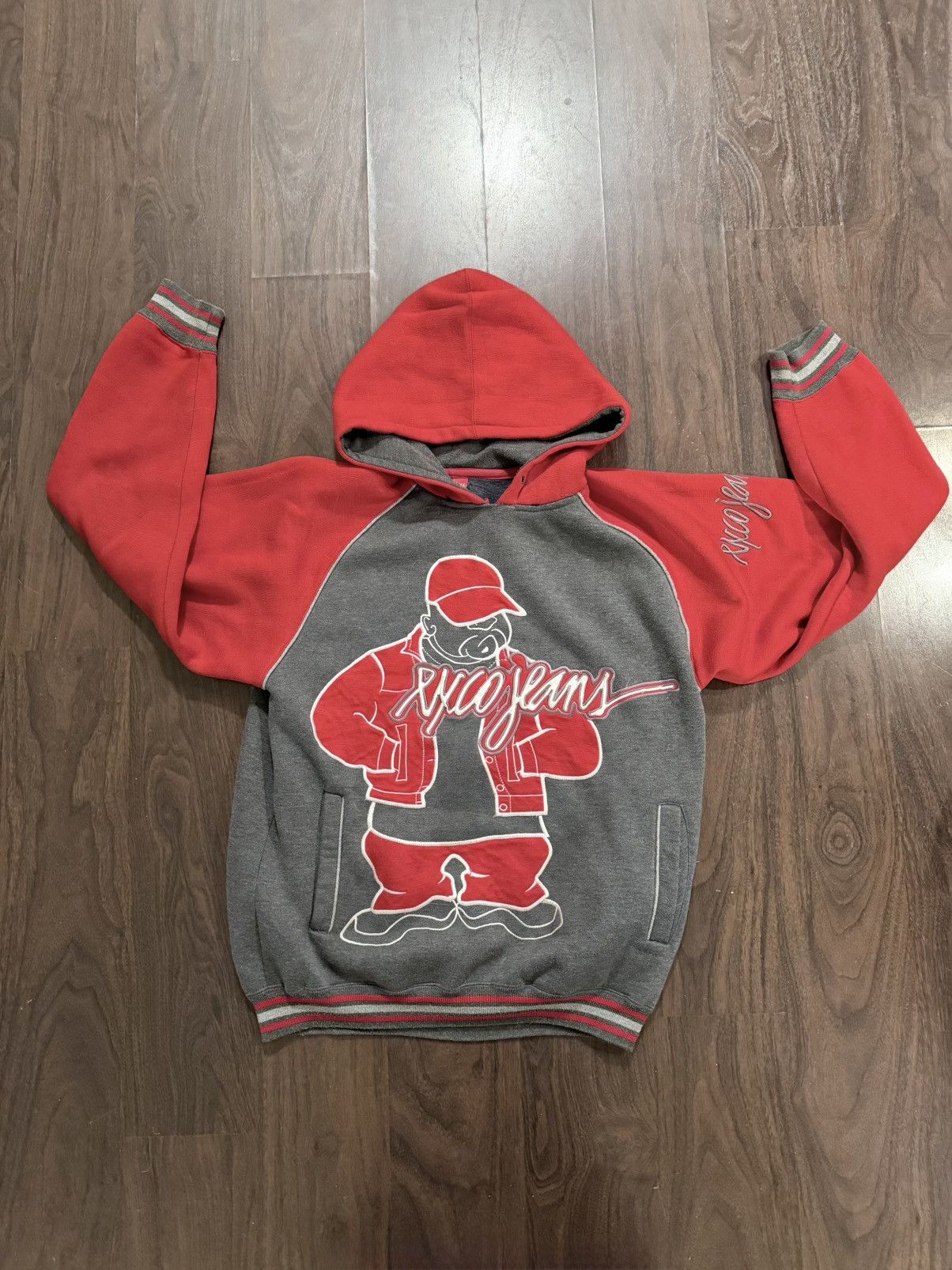 Other Y2K Exco Jeans Gray & Red Baggy Embroidered Hip Hop Hoodie Size US M / EU 48-50 / 2 - 1 Thumbnail