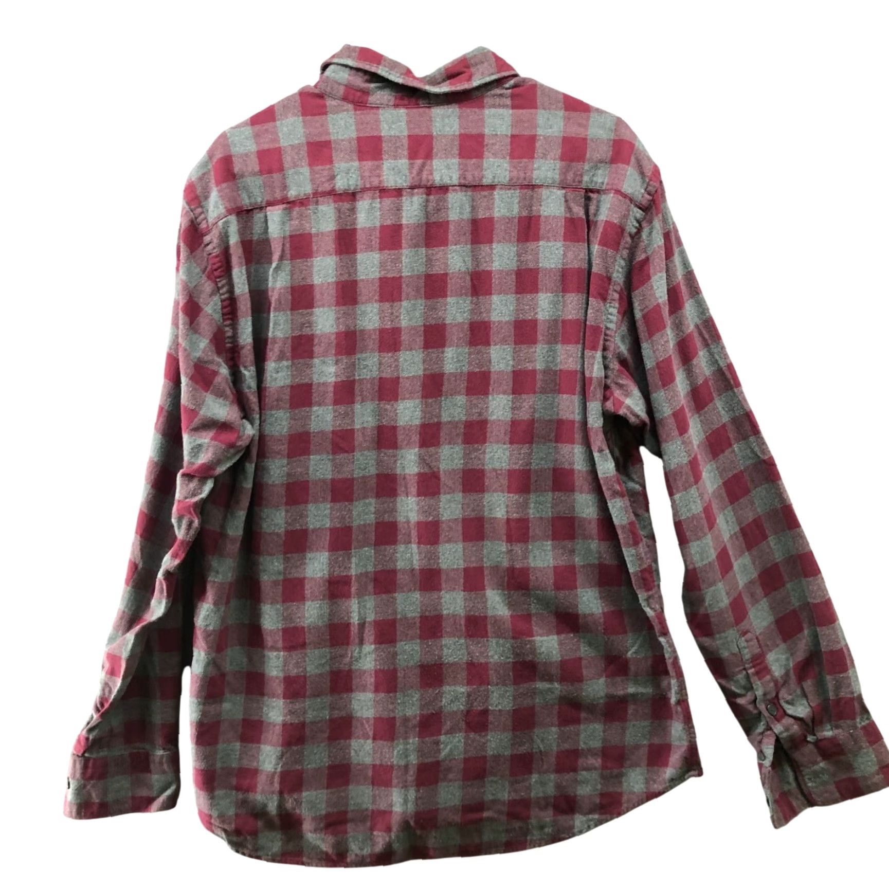 Uniqlo VINTAGE Uniqlo Flannel Shirt Mens XL Red Gray Plaid Cotton Overshirt Size US XL / EU 56 / 4 - 2 Thumbnail
