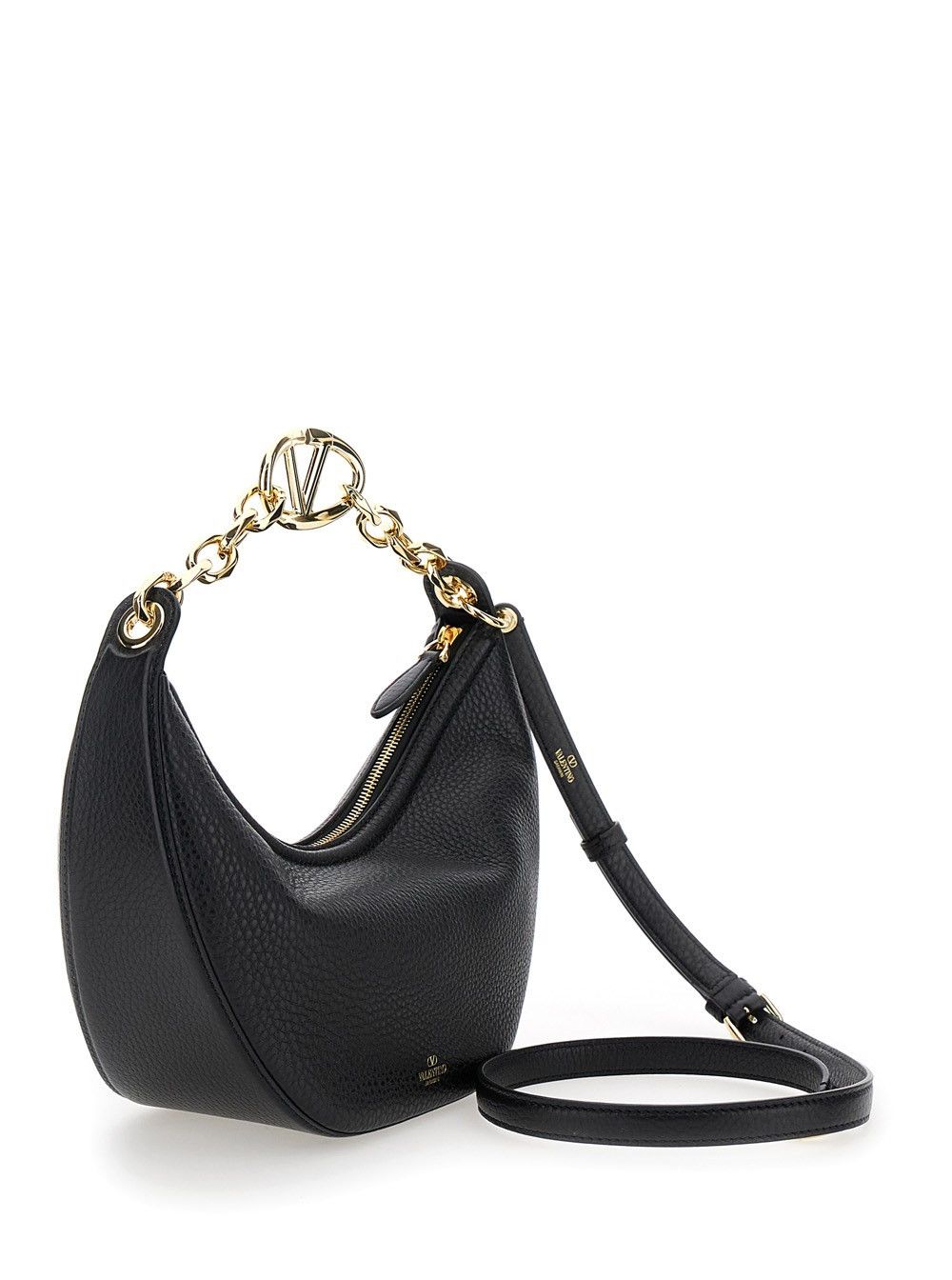 Valentino o1s22i1n0924 Size: OS / Small Vlogo Moon Hobo Bag in Black Size ONE SIZE - 3 Thumbnail