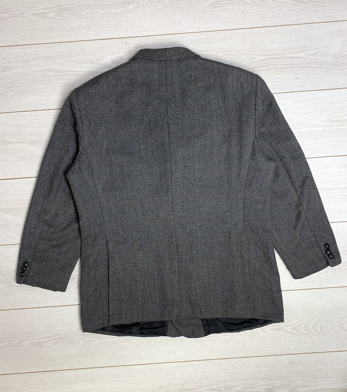 Burberry Vintage Burberrys’ Alpaca & New Wool Herringbone Blazer Grey Size 46S - 8 Thumbnail