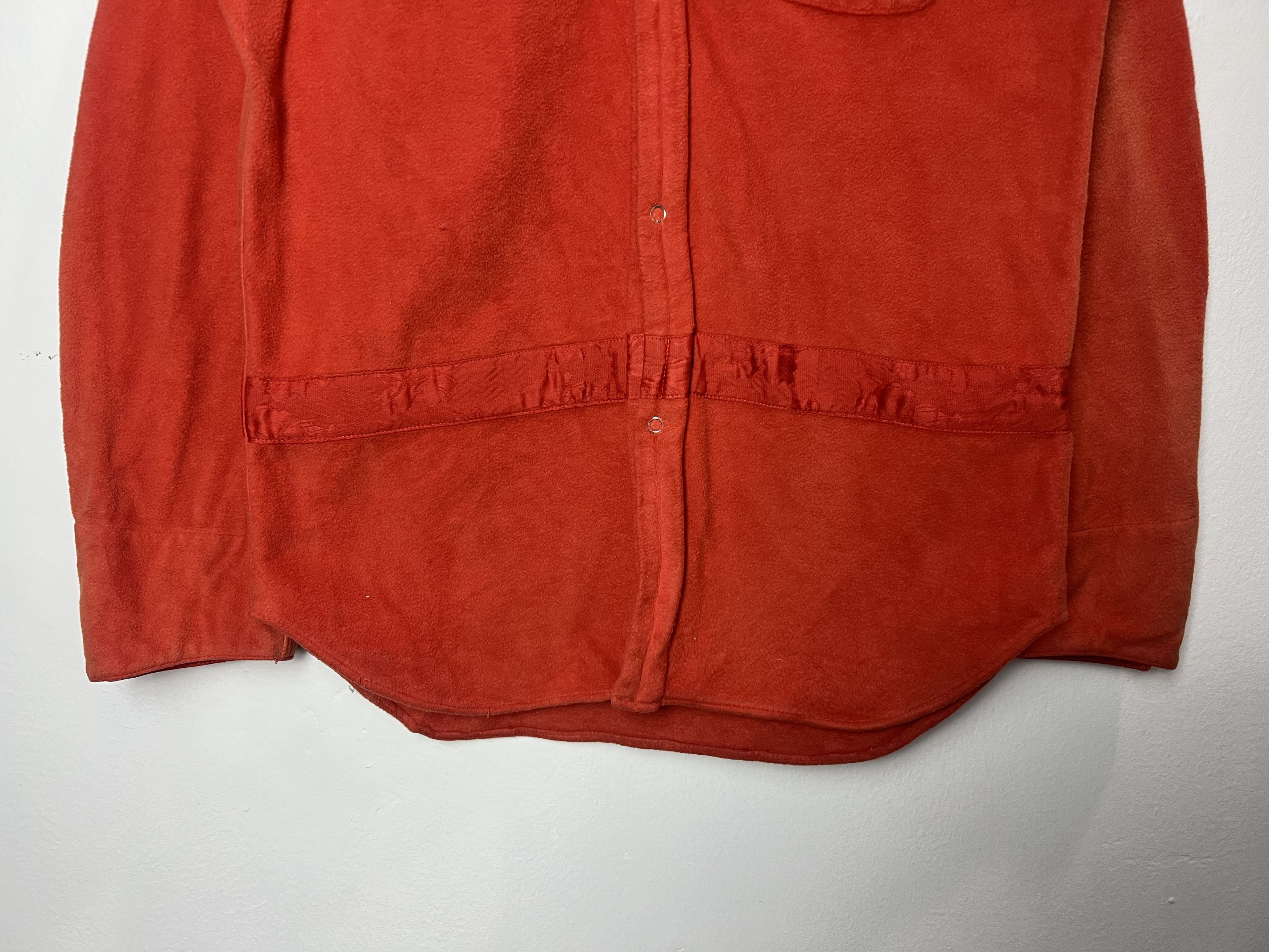 Japanese Brand Red Divine Orange Red Fleece Button Down Shirt Size US M / EU 48-50 / 2 - 5 Thumbnail