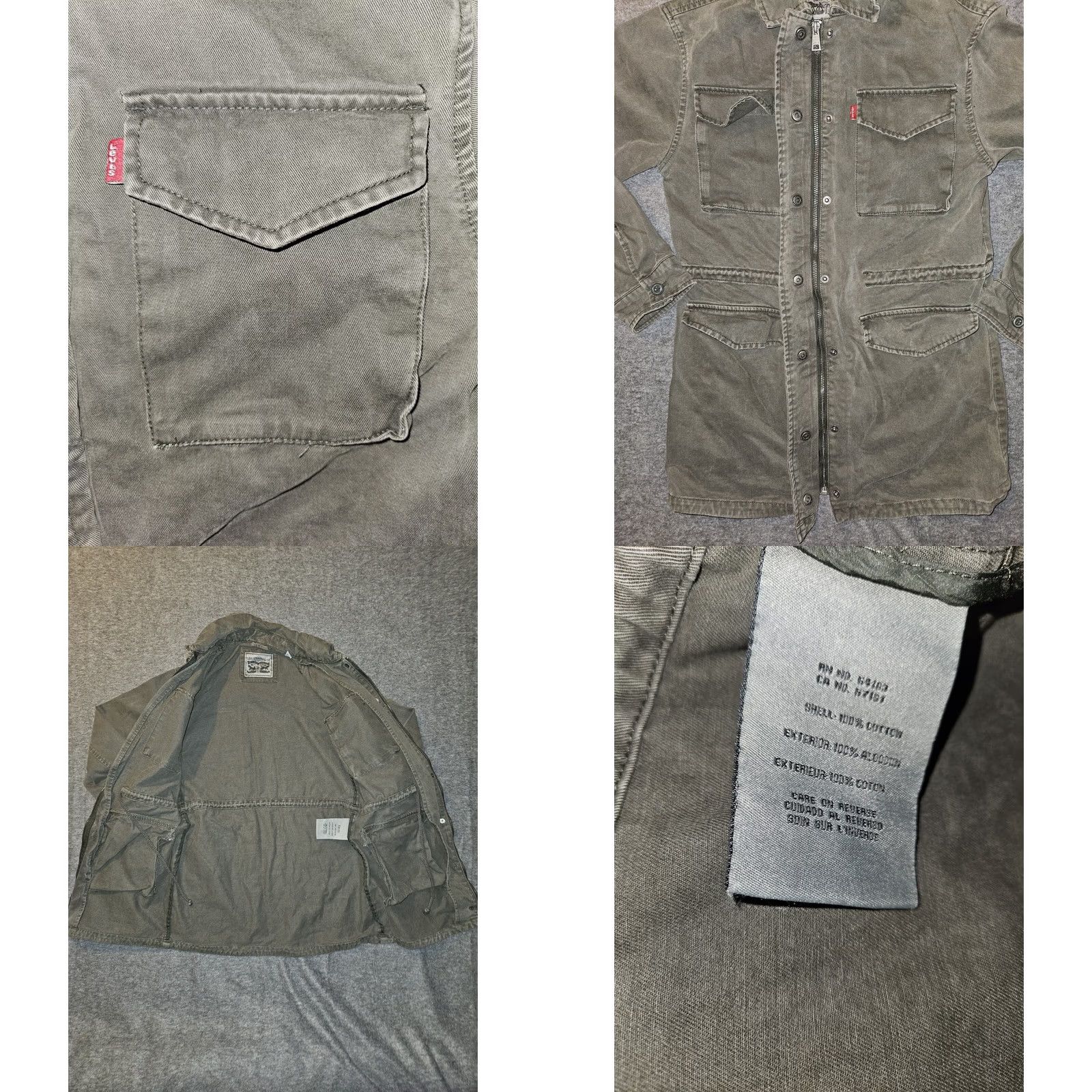 Levi's Levi's Military Canvas Jacket Women XS Green Full Zip Snap Pockets Drawstring Size XS / US 0-2 / IT 36-38 - 8 Thumbnail