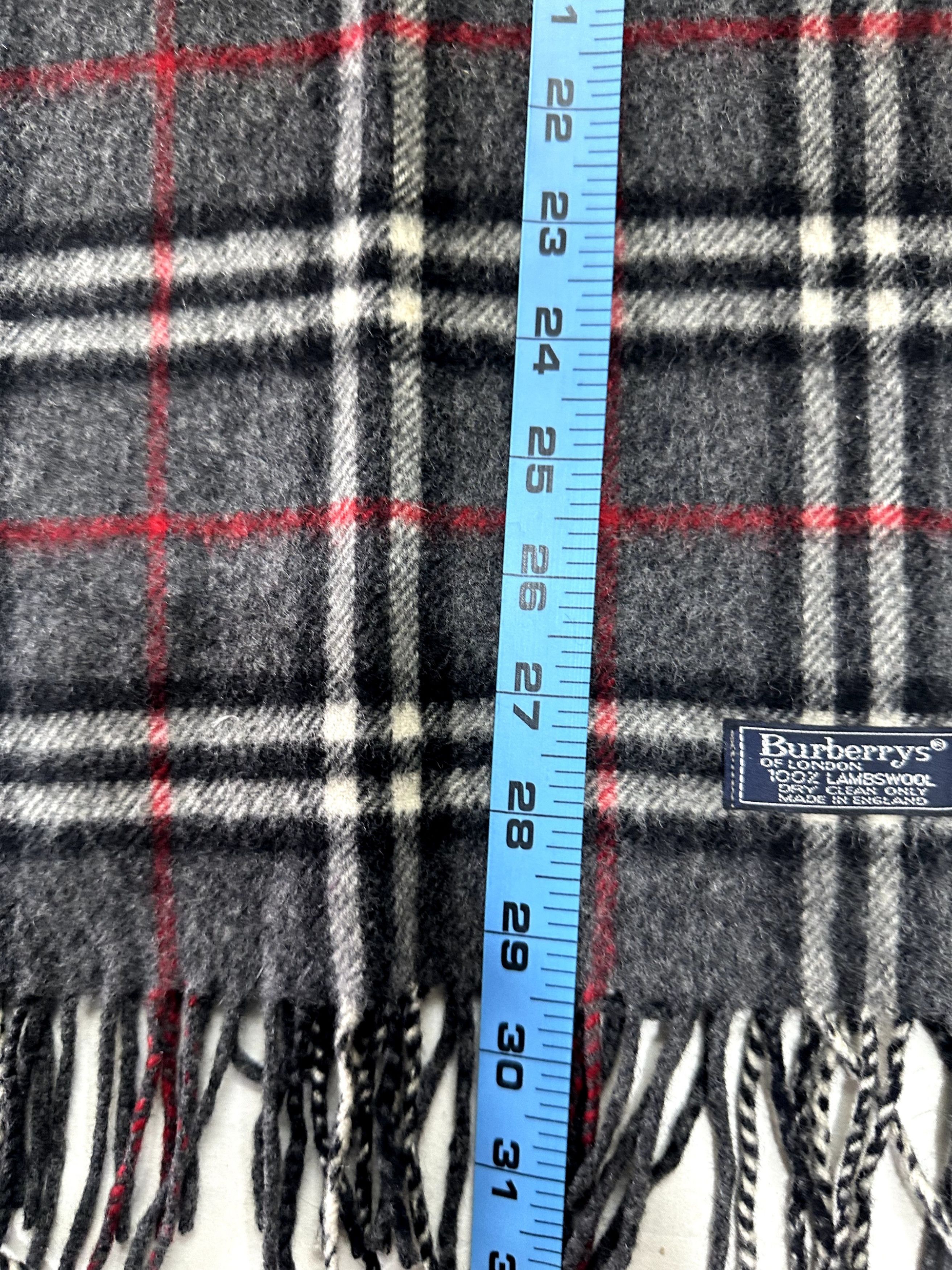 Burberry Burberrys Classic Check Grey 100% Lambswool Unisex Scarf Size ONE SIZE - 6 Thumbnail