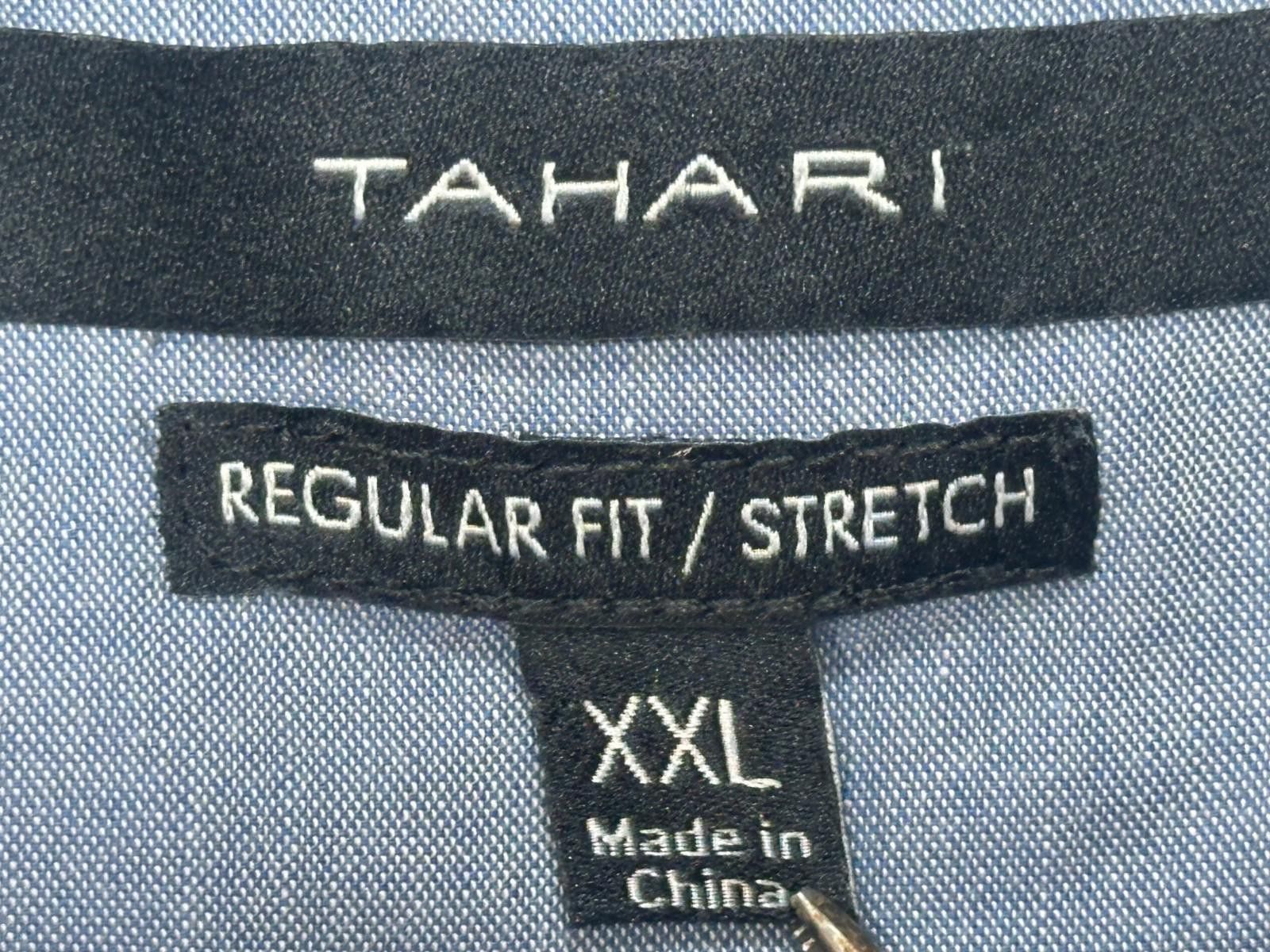 Elie Tahari Tahari Regular Fit Stretch Button Up Shirt Blue Mens 2XL Size US XXL / EU 58 / 5 - 7 Thumbnail
