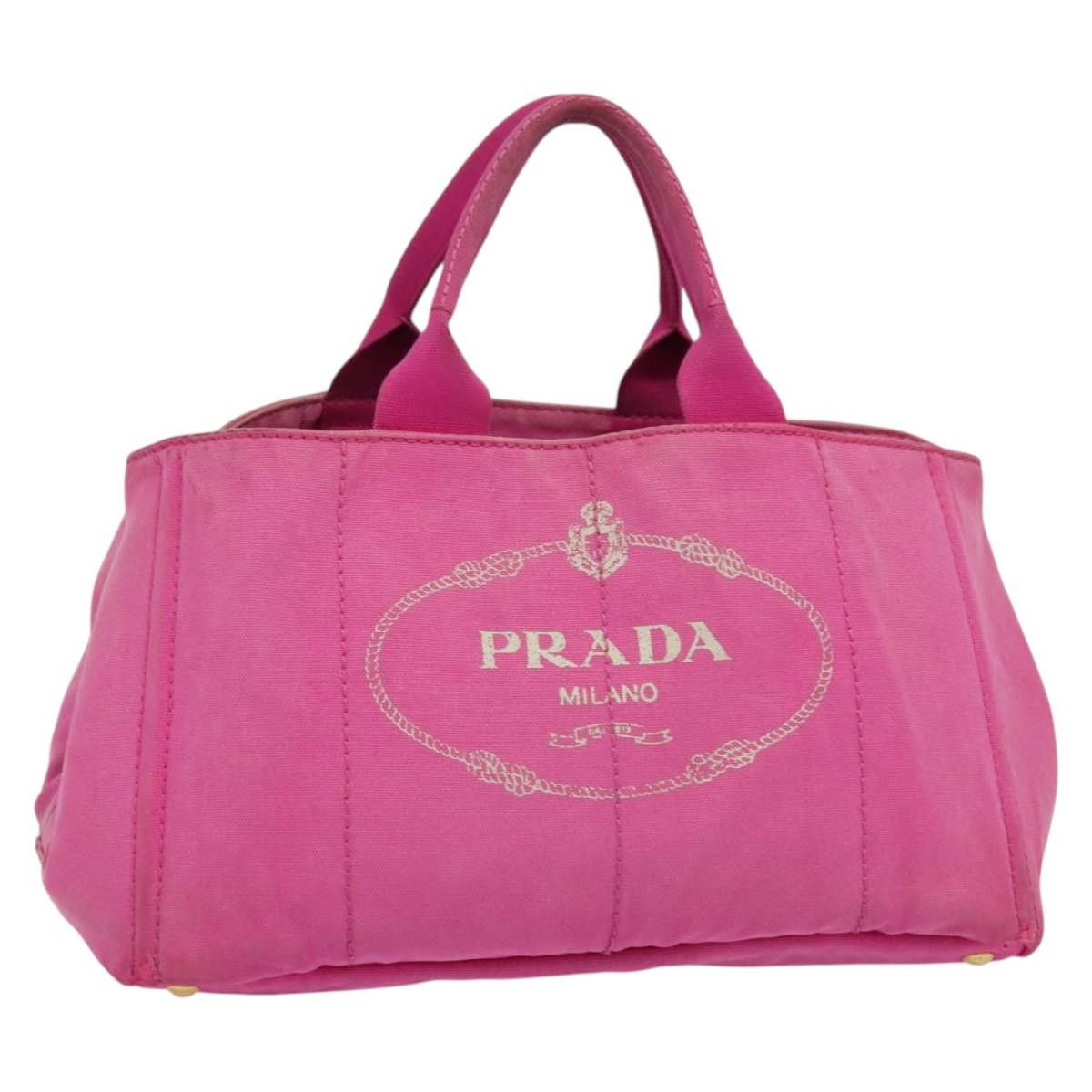 Prada PRADA Canapa GM Hand Bag Canvas Pink Gold Size ONE SIZE - 1 Thumbnail