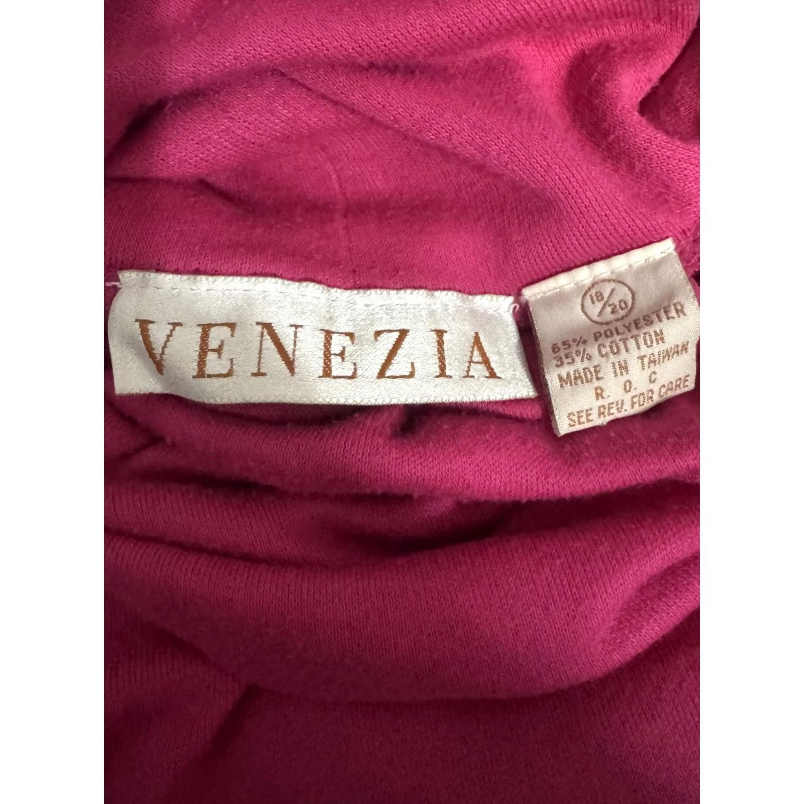 Vintage Venezia Womens Magenta Turtleneck Sweater 18/20 Plus Long Sleeve Knit Casual Clothing Womens Size XXL / US 16-18 / IT 52-54 - 3 Thumbnail