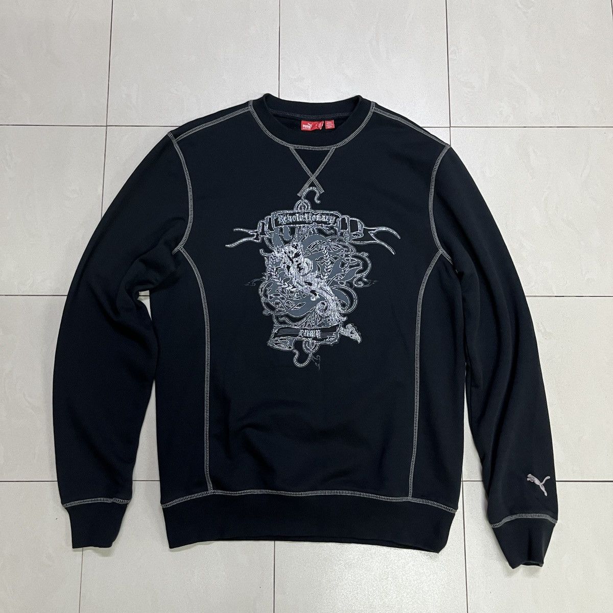 Puma × Vintage Puma Revolutionary Gothic Print Sweatshirt Size US M / EU 48-50 / 2 - 2 Thumbnail