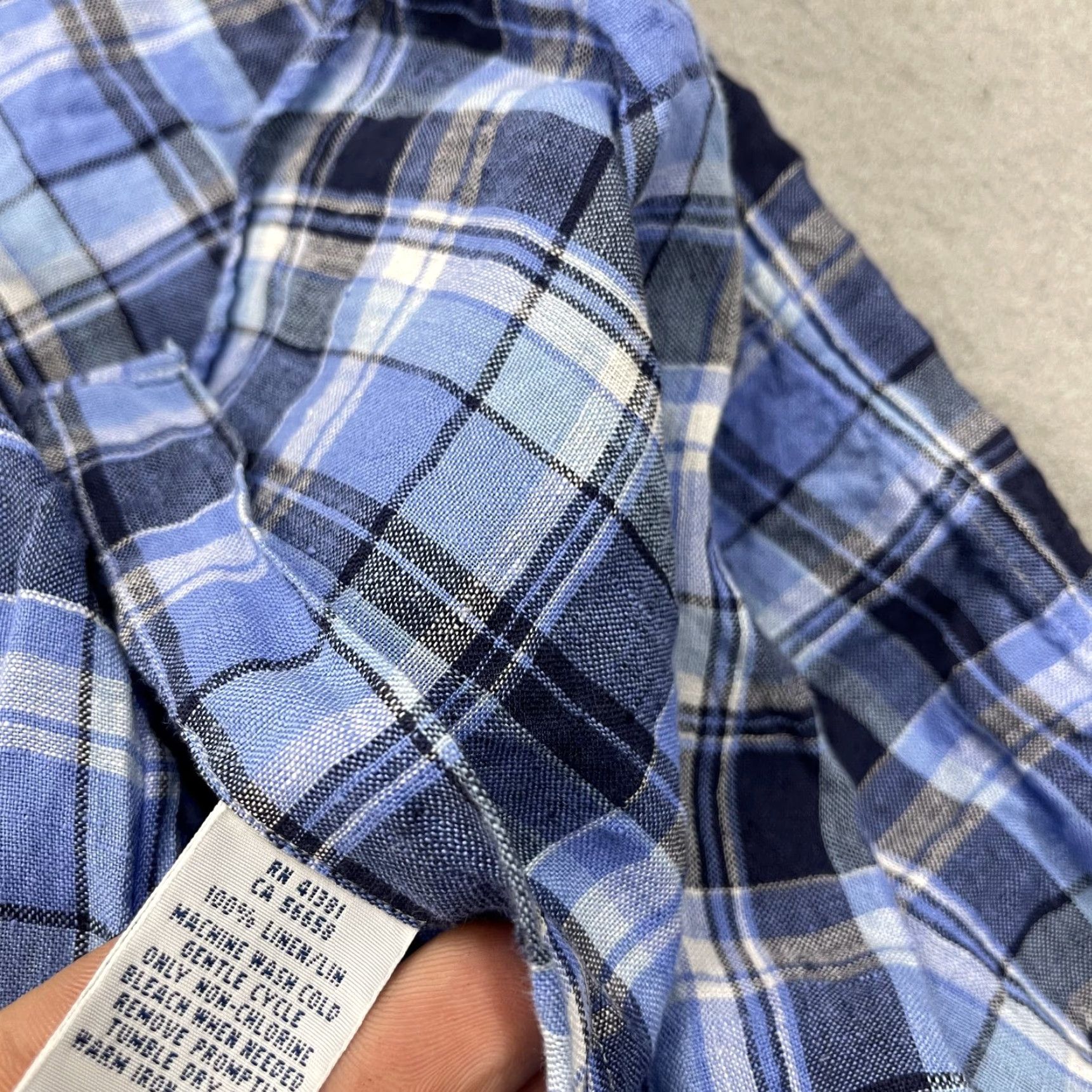 Polo Ralph Lauren Polo Ralph Lauren Shirt Mens XL Blue Plaid Linen Casual Button-Up Lightweight Size US XL / EU 56 / 4 - 6 Thumbnail