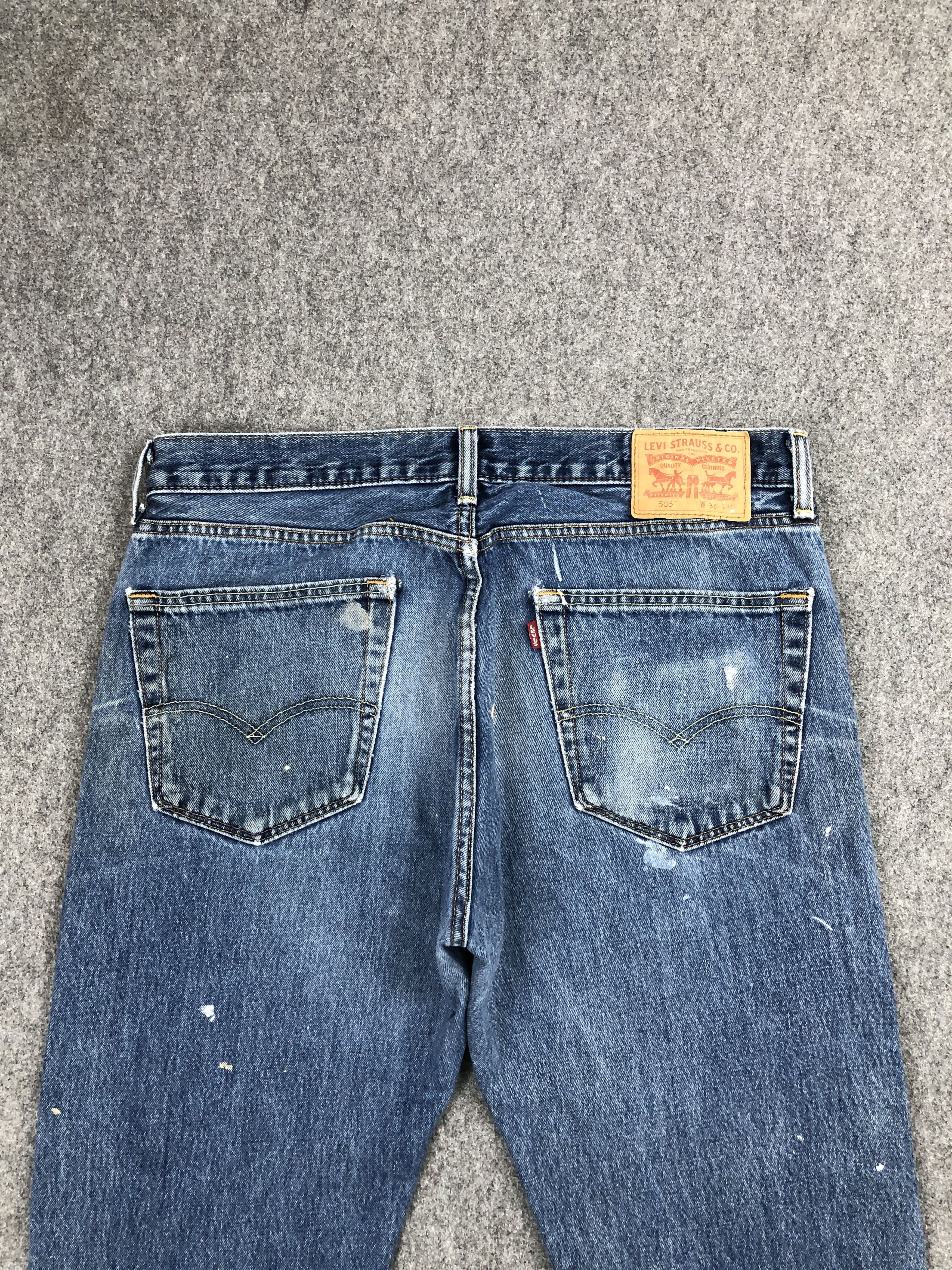 Levi's Vintage Faded Levis 505 Painter Blue Jeans DP2422 Size US 35 - 4 Thumbnail