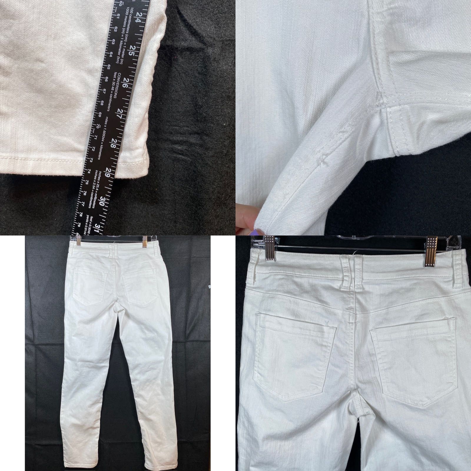 Vintage Chicos Womens Jeans White Platinum Denim Ankle Cropped Straight Stretch 00 Size 24" / US 00 / IT 34 - 8 Thumbnail