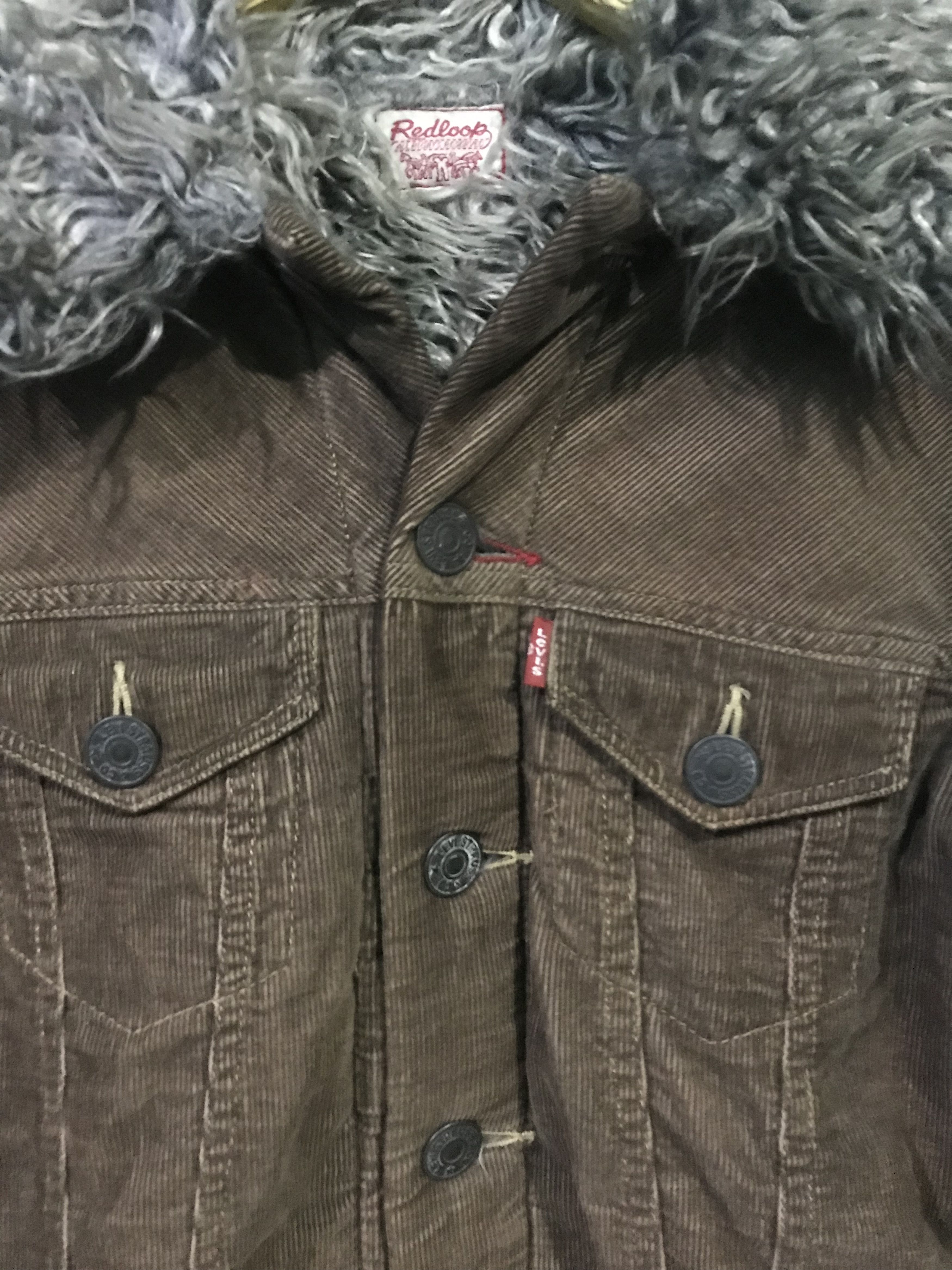 Levi's Vintage Clothing 90s Levi’s redloop fur trucker corduroy vkei style jacket Size US M / EU 48-50 / 2 - 5 Thumbnail