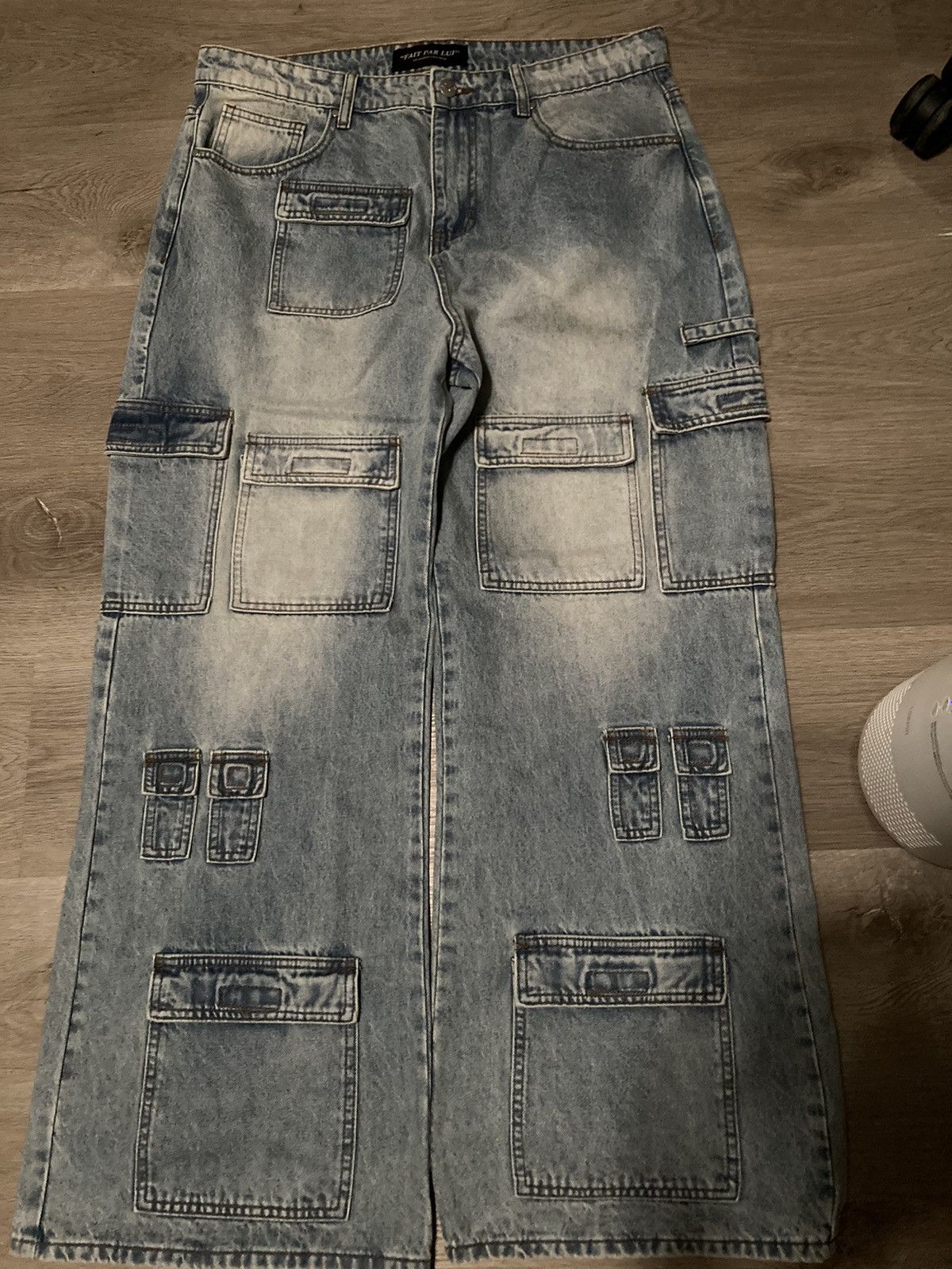 image of Archival Clothing Bleu Cargo Denim in Blue, Men's (Size 32)