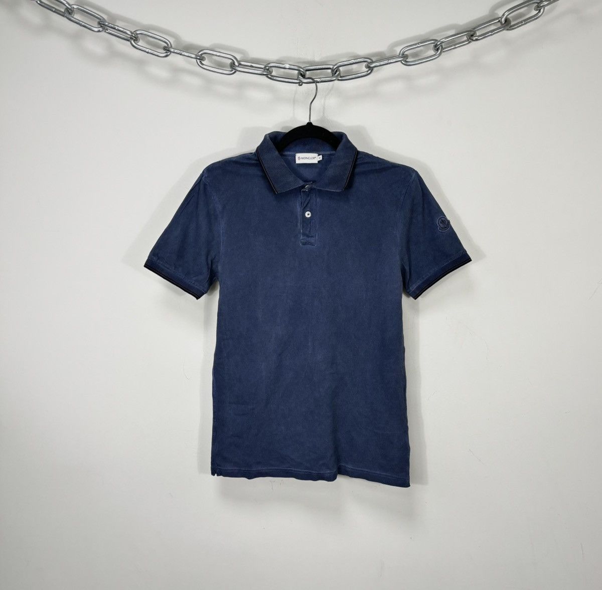 Moncler Maglia Polo Manica Corta Garment Dyed Polo Shirt