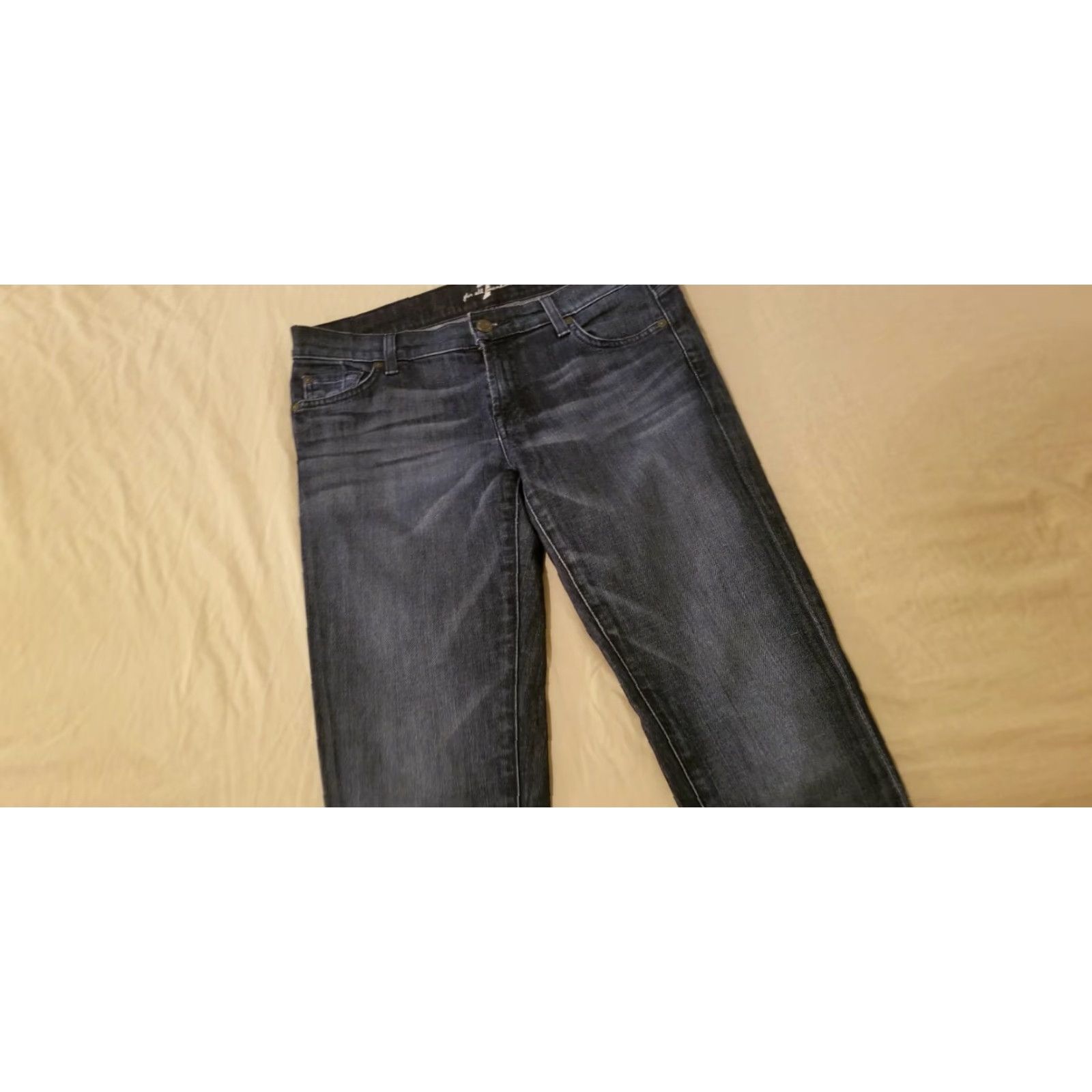 7 For All Mankind Womens 7 For All Mankind Skinny Jeans Denim Blue 27 32x34 Adult Womens Jeans Skinny Size 27" / US 4 / IT 40 - 4 Thumbnail
