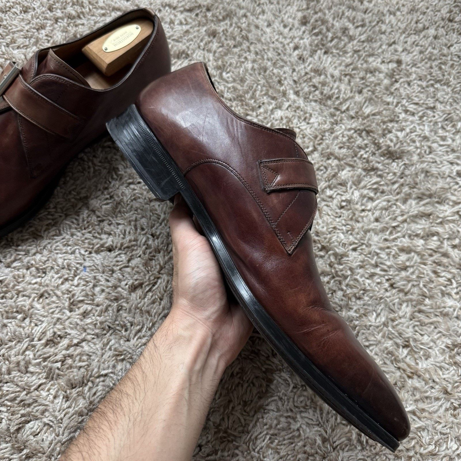 Magnanni Magnanni Marco II Single Monk Strap Brown Leather Dress Shoe Size US 13 / EU 46 - 5 Thumbnail