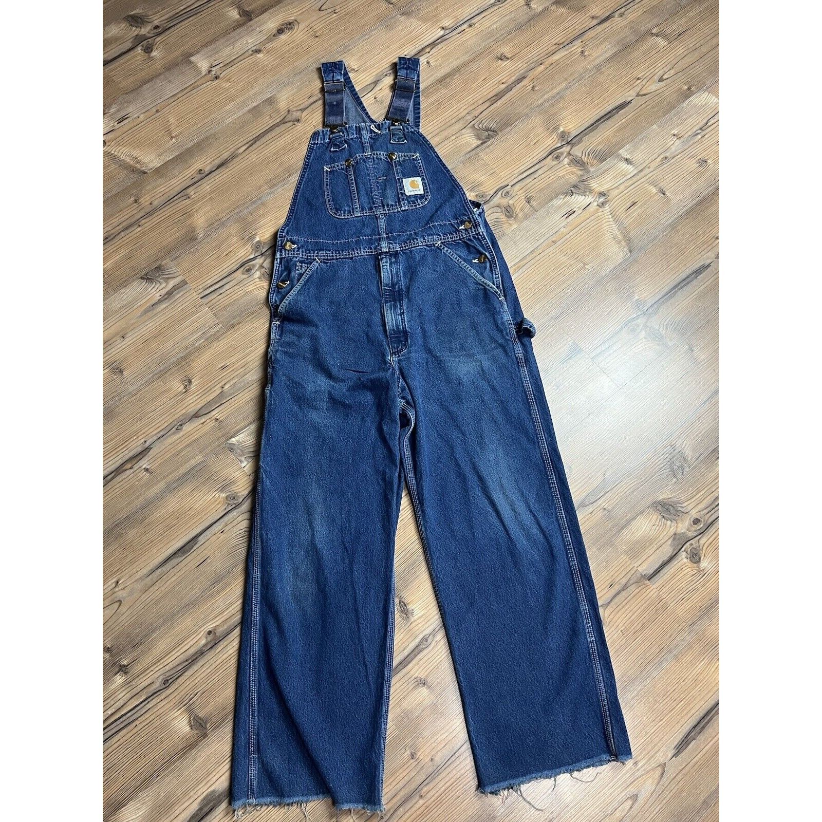 Carhartt Carhartt Vintage USA Women`s Workwear Blue Denim Bib Overall Size XXS / US 00 / IT 34 - 3 Thumbnail