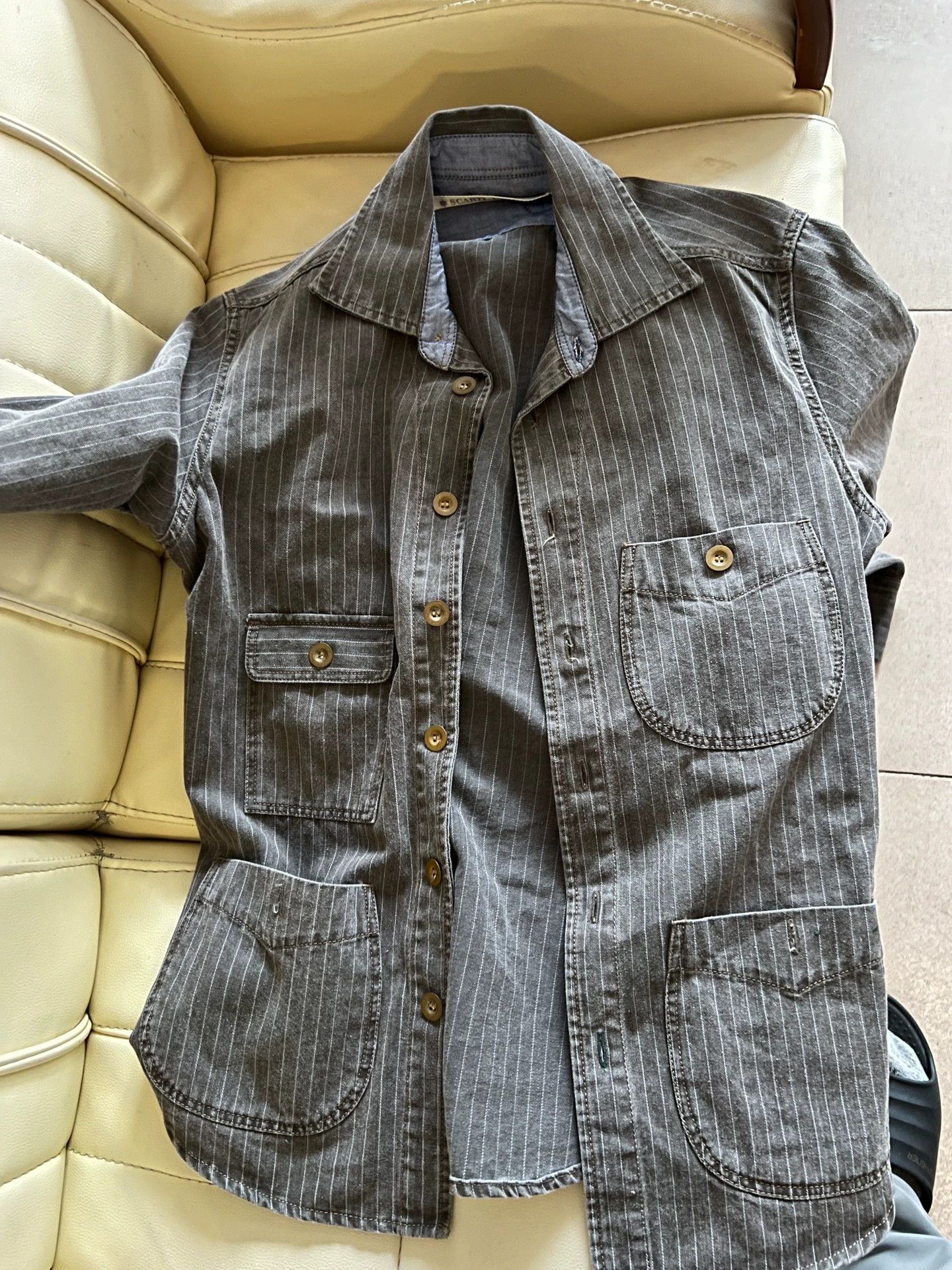 Scarti-Lab Vintage Brown Striped Wabash Jacket Size US S / EU 44-46 / 1 - 1 Thumbnail