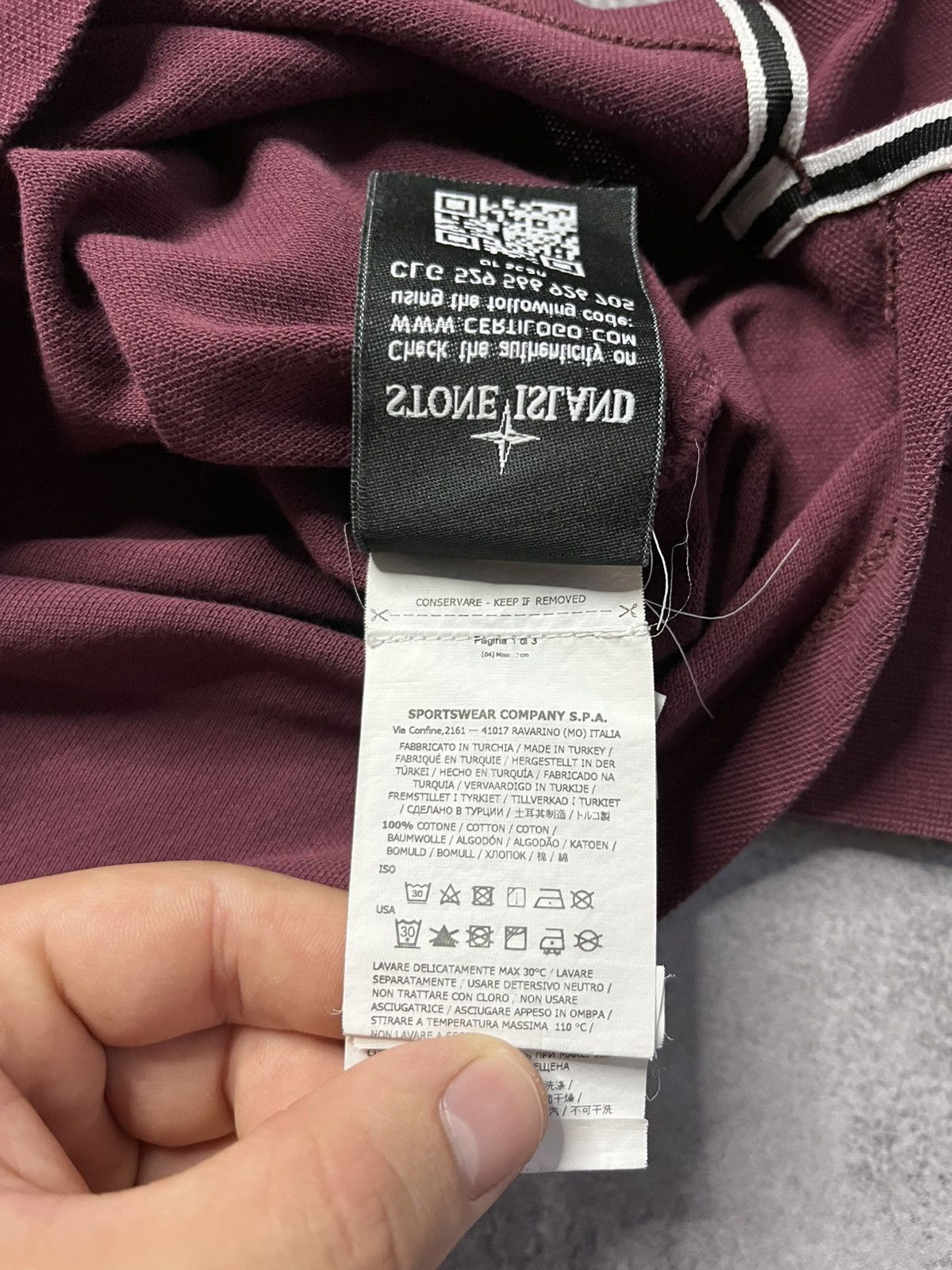 Stone Island Stone Island Long Sleeve Polo Patch Program Burgundy Men’s S Size US S / EU 44-46 / 1 - 16 Thumbnail