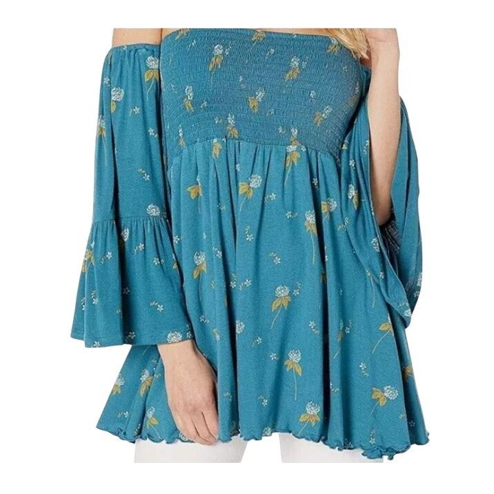 Free People Free People Lana Off-Shoulder Floral Print Peasant Blouse Wi Size S / US 4 / IT 40 - 3 Thumbnail