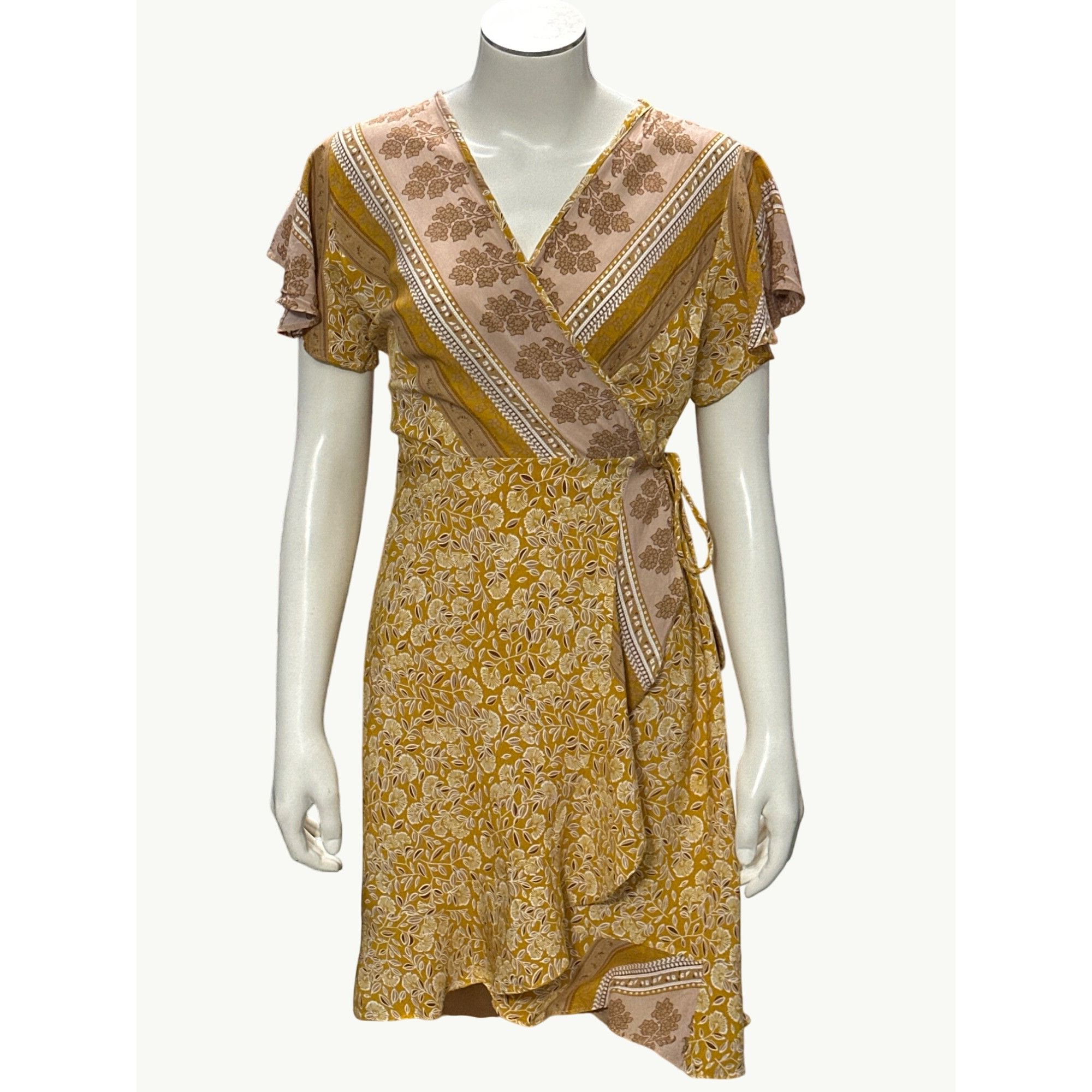 Other CCC Bohemian Floral Wrap Dress Short Sleeve V-Neck Elegant S Size ONE SIZE - 1 Thumbnail