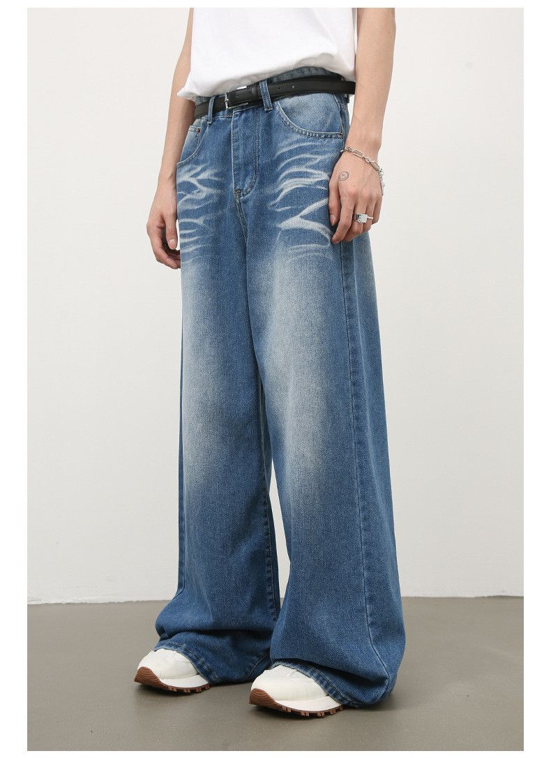 Japanese Brand Retro washed trendy all-match loose wide-leg jeans Size US 34 / EU 50 - 5 Thumbnail